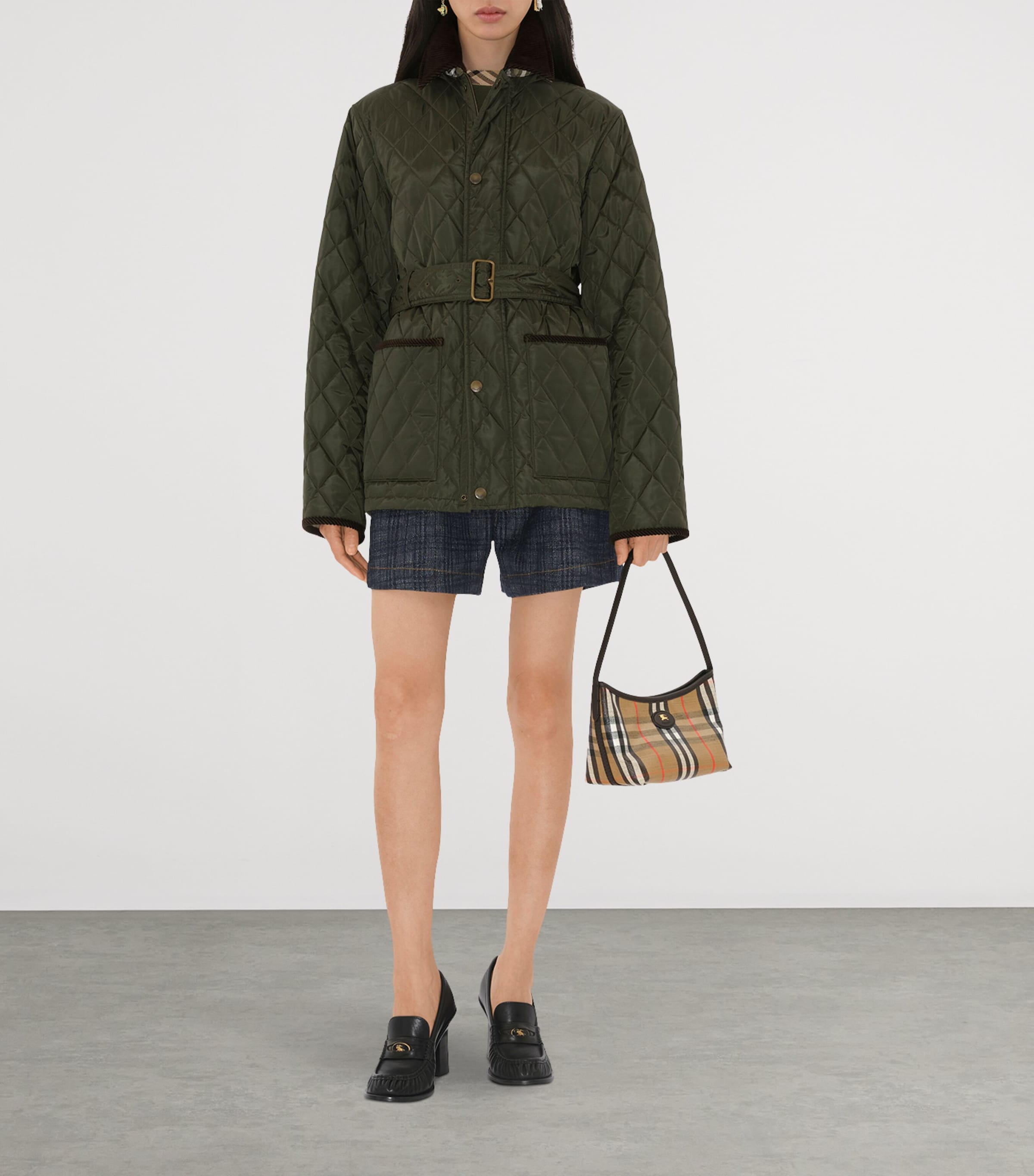 Quilted Belted Field Jacket SHALE Image 2