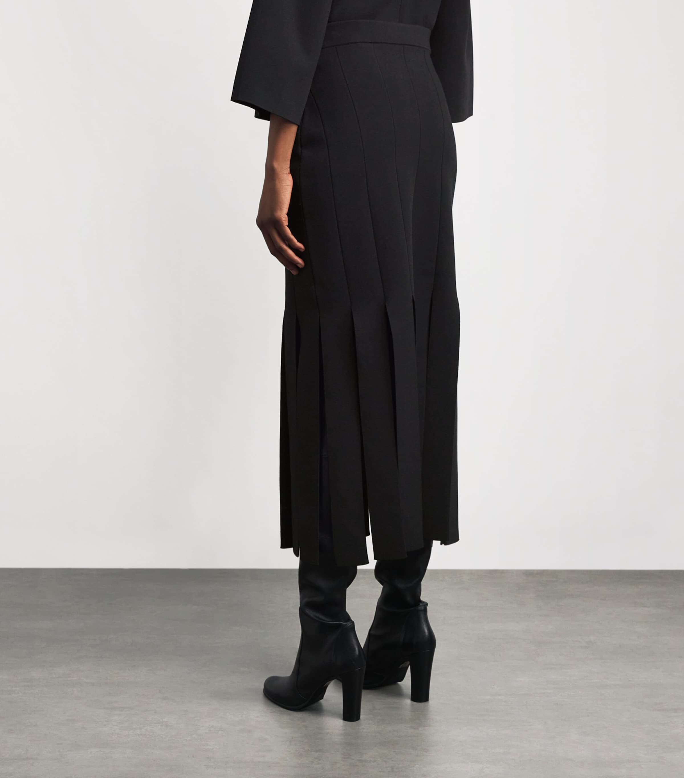 Milano-Knit Lagny Compact Midi Skirt BLACK Image 4