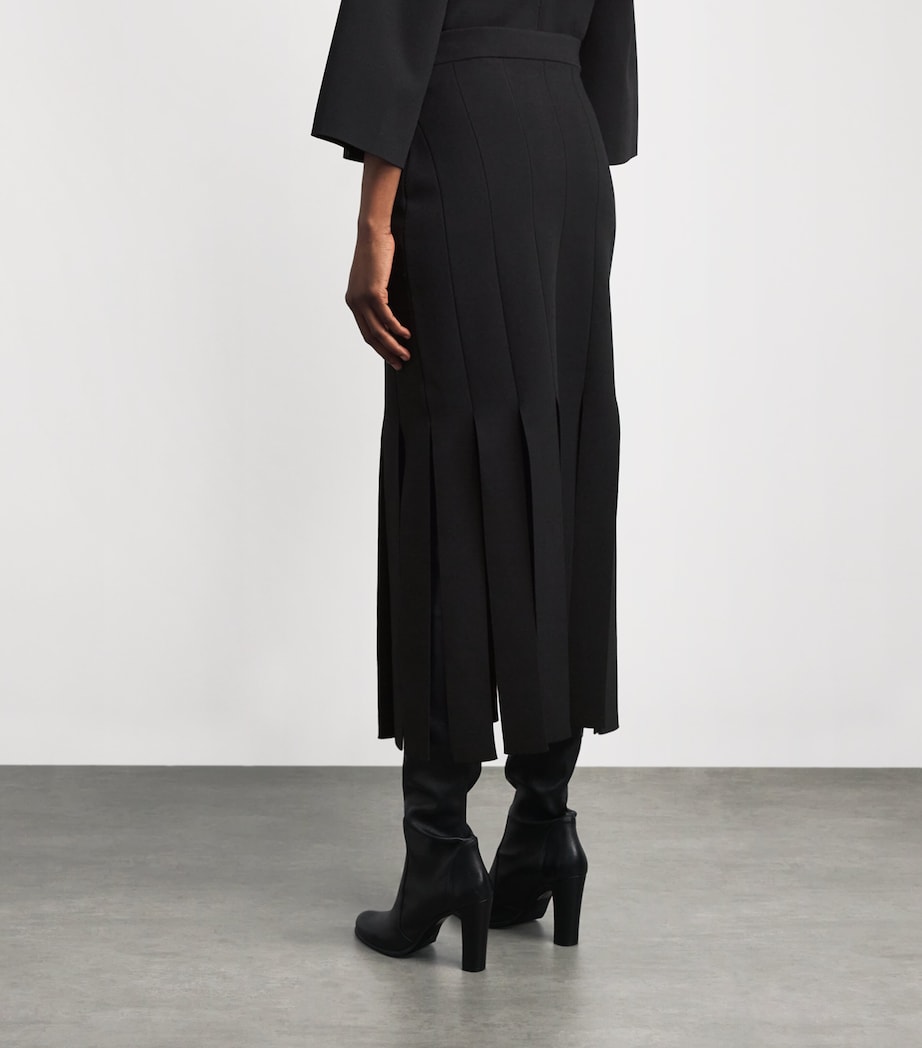 Milano-Knit Lagny Compact Midi Skirt BLACK Image 4