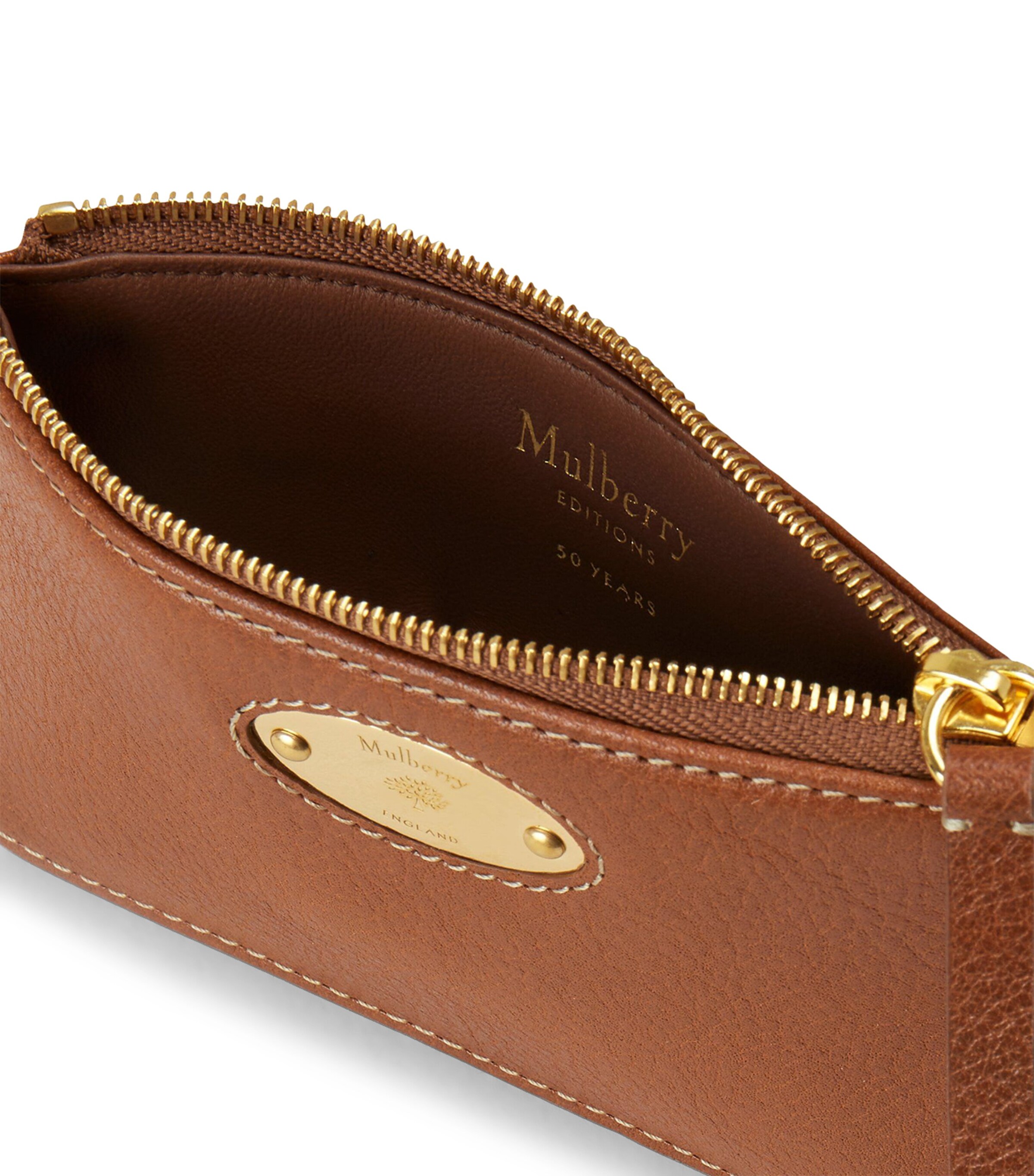 Mulberry Logo Plaque Coin Pouch Oak Image 3