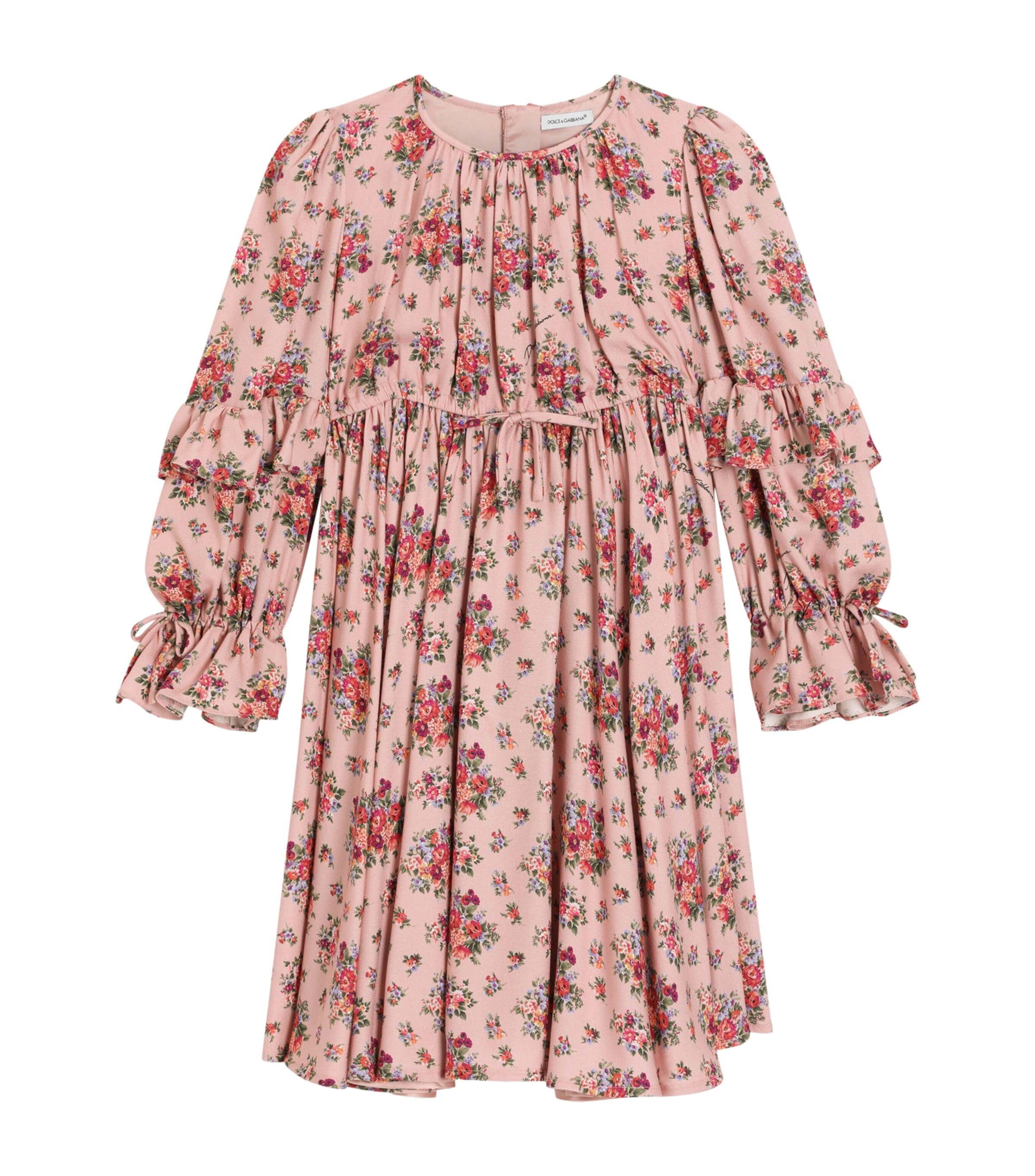 Dolce&Gabbana Kids Bouquet Print Dress (8-12+ Years) Mazzolini Fior Image 1