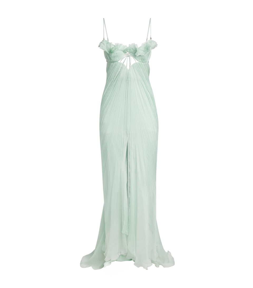 Maria Lucia Hohan Silk Lupita Maxi Dress Blue Mist