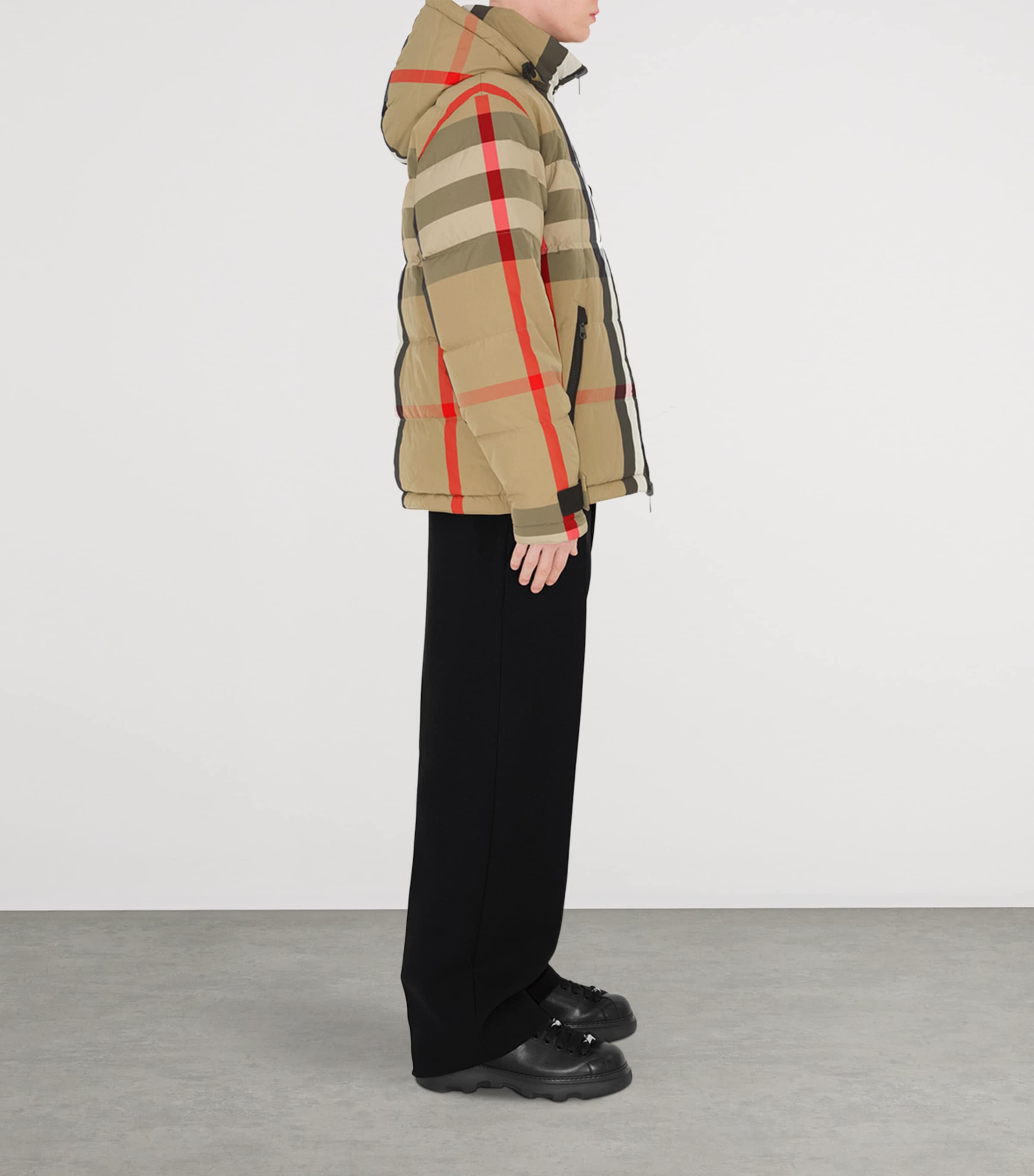 Burberry Mens Reversible Check Puffer Jacket A Beige/black Down Image 3