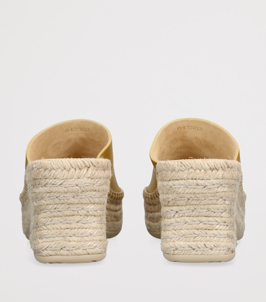 Leather Petal Espadrille Wedge Sandals 80 YELLOW Image 2