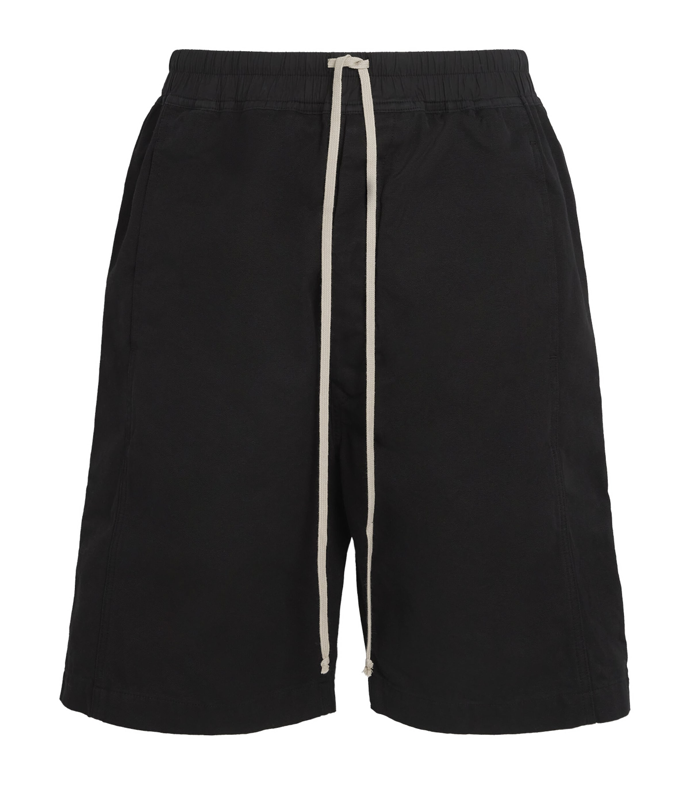 Rick Owens Cotton Pusher Wide-Leg Shorts Black Image 1