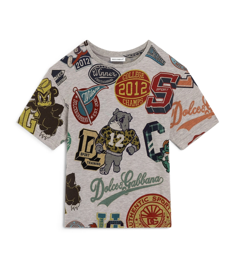 Dolce&Gabbana Kids Collegiate Print T-Shirt (8-14 Years) Fdo Image 1