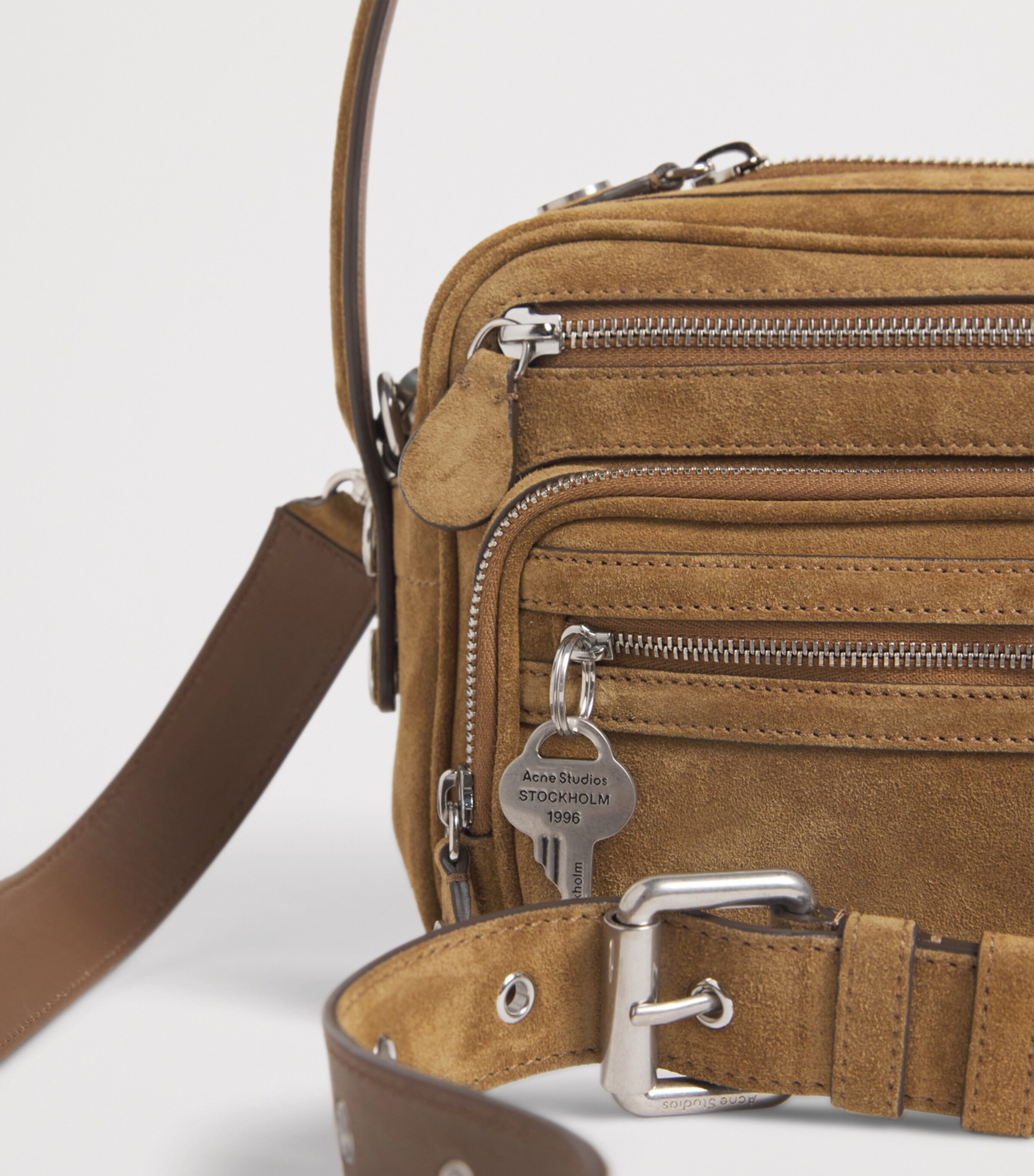 Acne Studios Suede Camero Party Shoulder Bag Cognac Brown Image 6