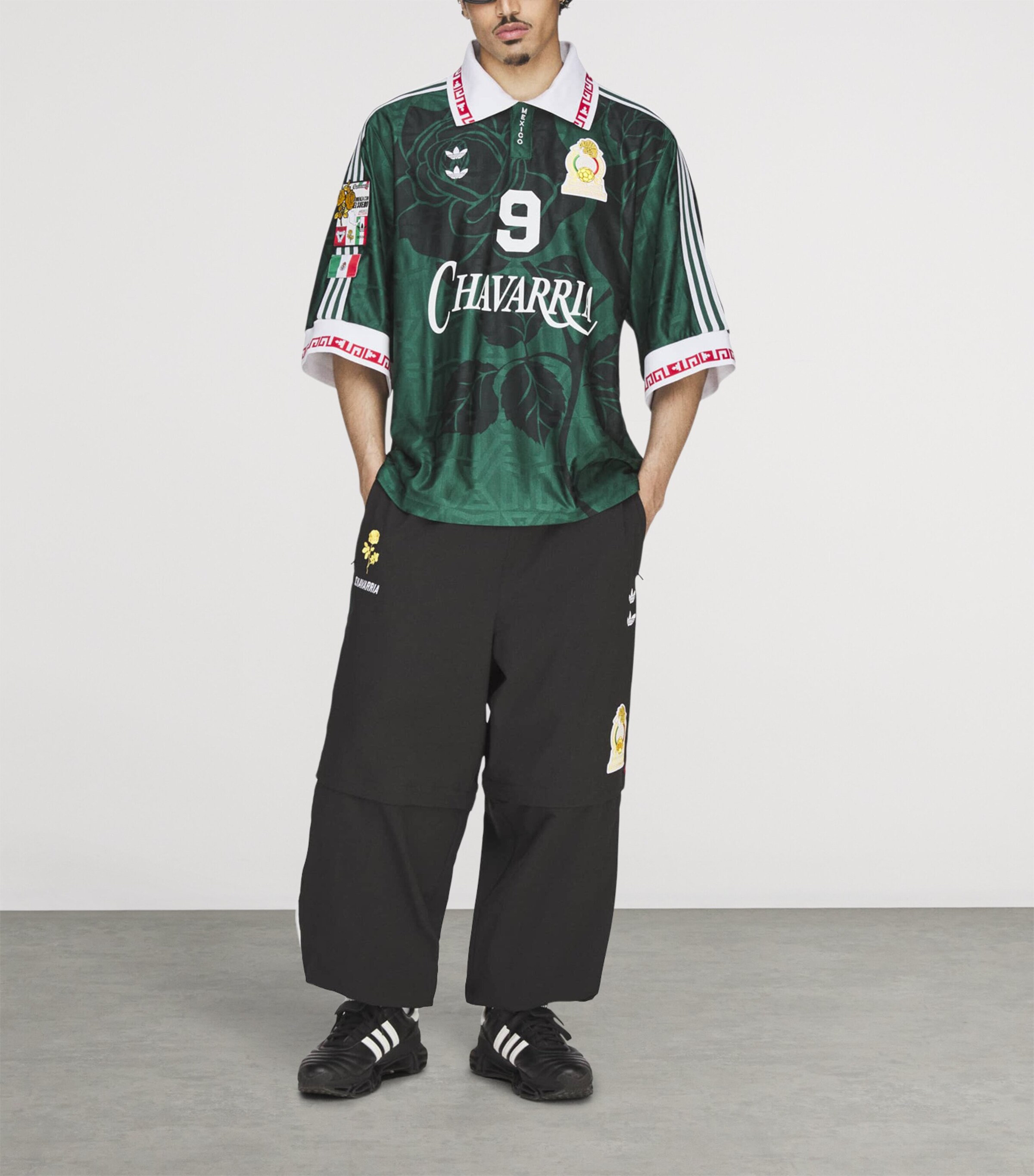 Willy Chavarria Mens x adidas Originals Mexico T-Shirt Collegiate Green Image 6