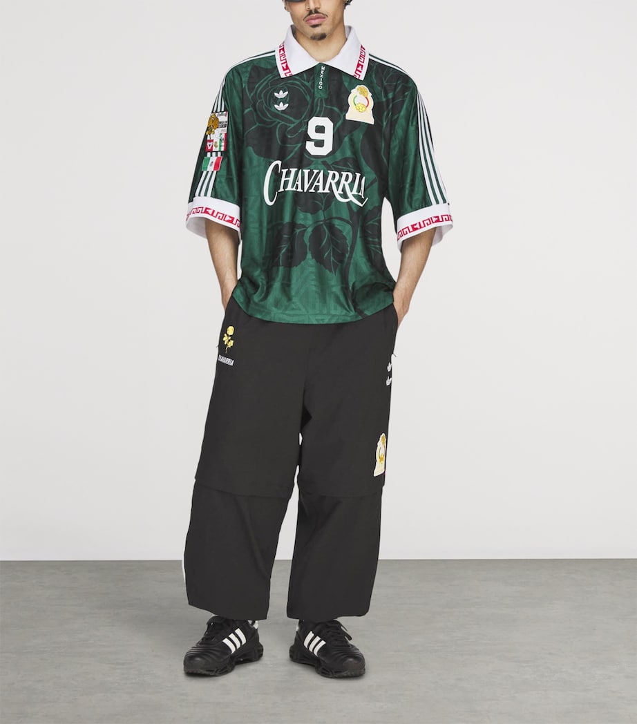 Willy Chavarria Mens x adidas Originals Mexico T-Shirt Collegiate Green Image 6