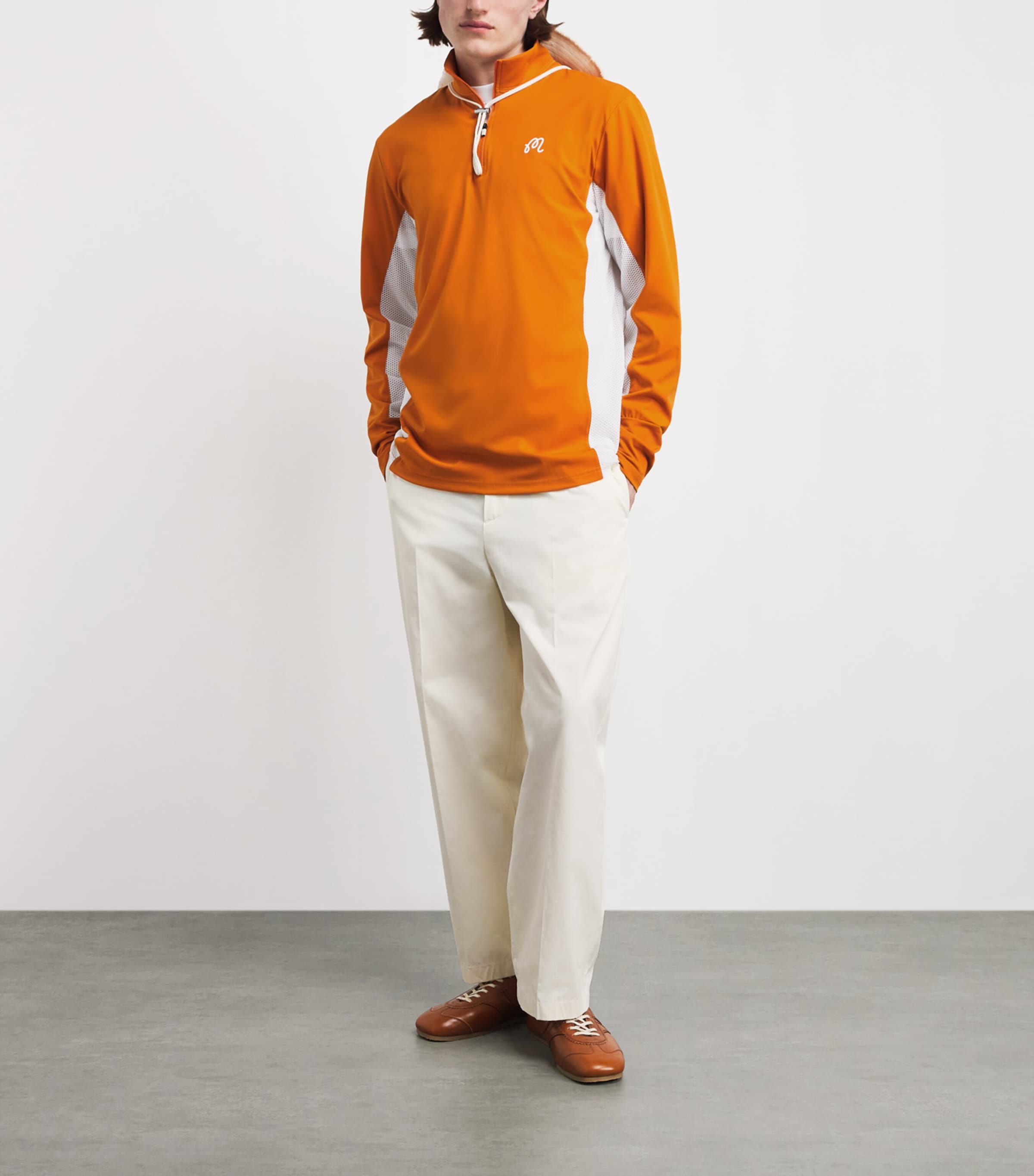 Malbon Golf Mens Santiago Mid Layer Marmalade/cream Image 2
