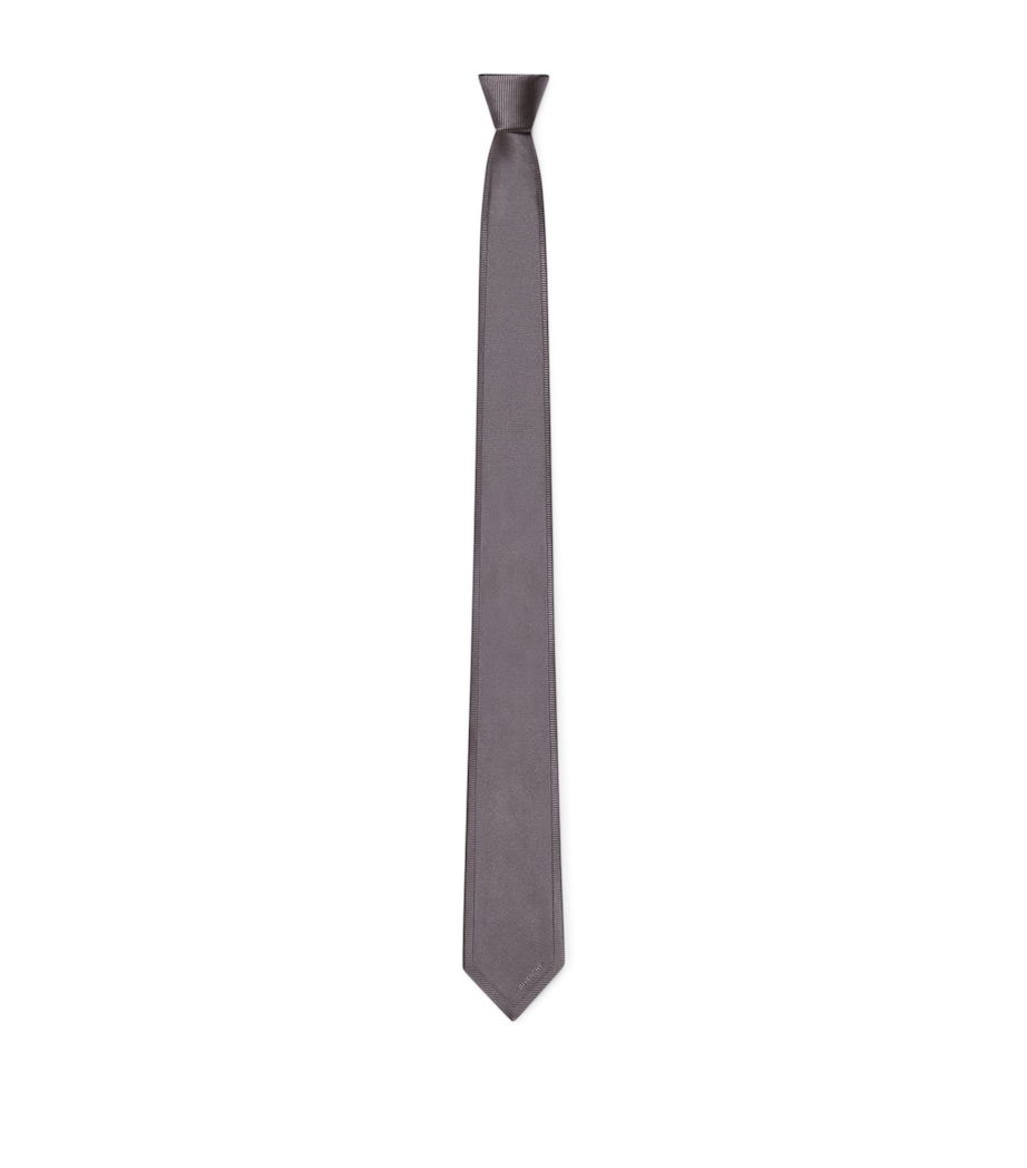 Silk Jacquard Stripe Tie MEDIUM GREY Image 1