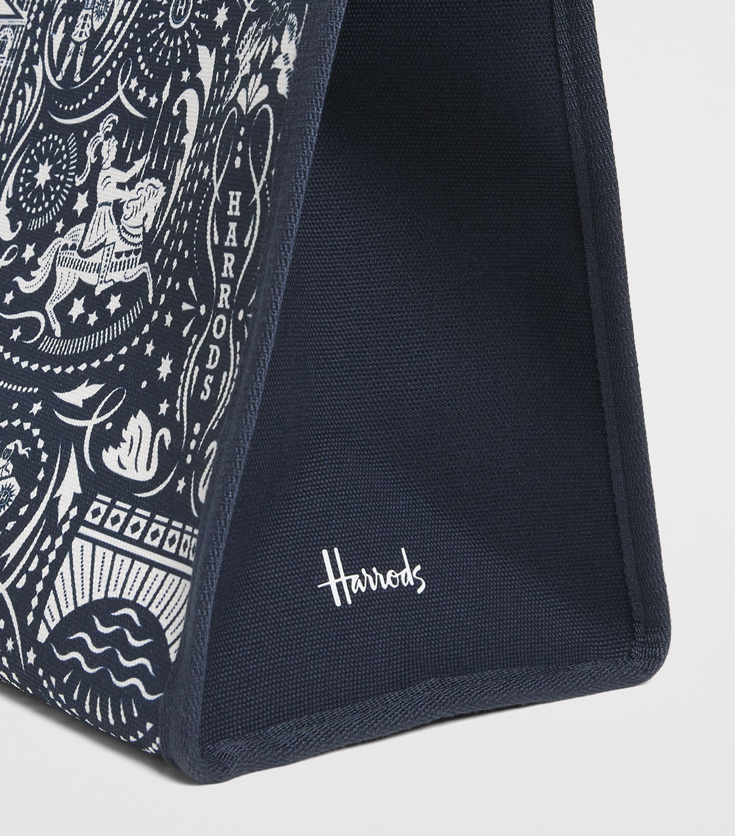Harrods Medium Knights of Brompton Tote Bag Multi Print Image 4