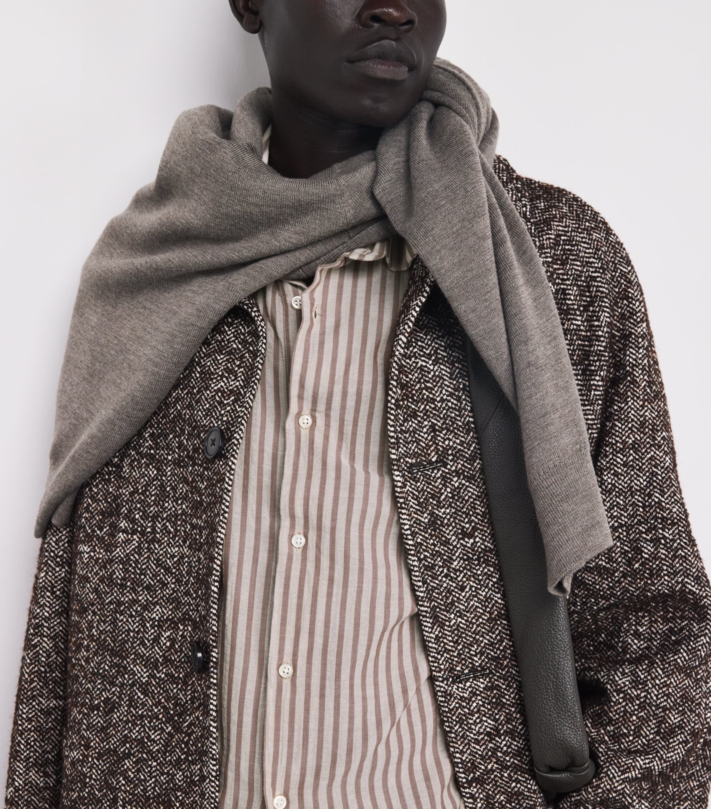 Cotton Stripe Gad Shirt WHITE/CIGAR Image 6