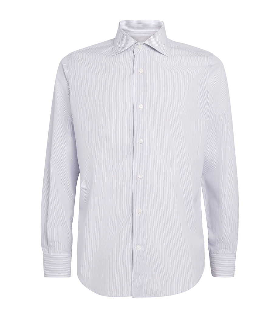 Cotton Stripe Shirt BLU Image 1