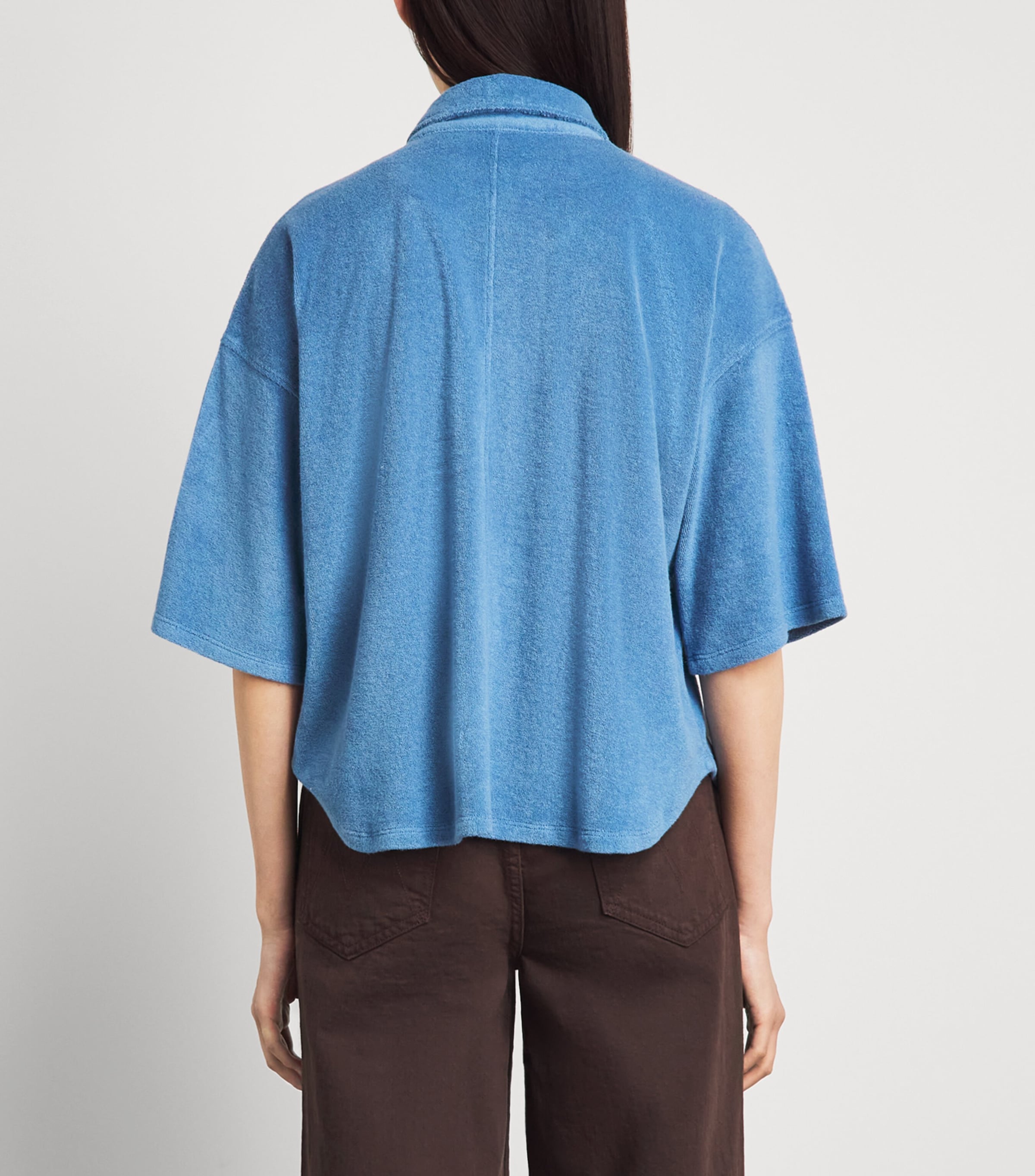 Citizens of Humanity Womens Terry Cotton-Blend Francis Shirt Oceanic Image 5