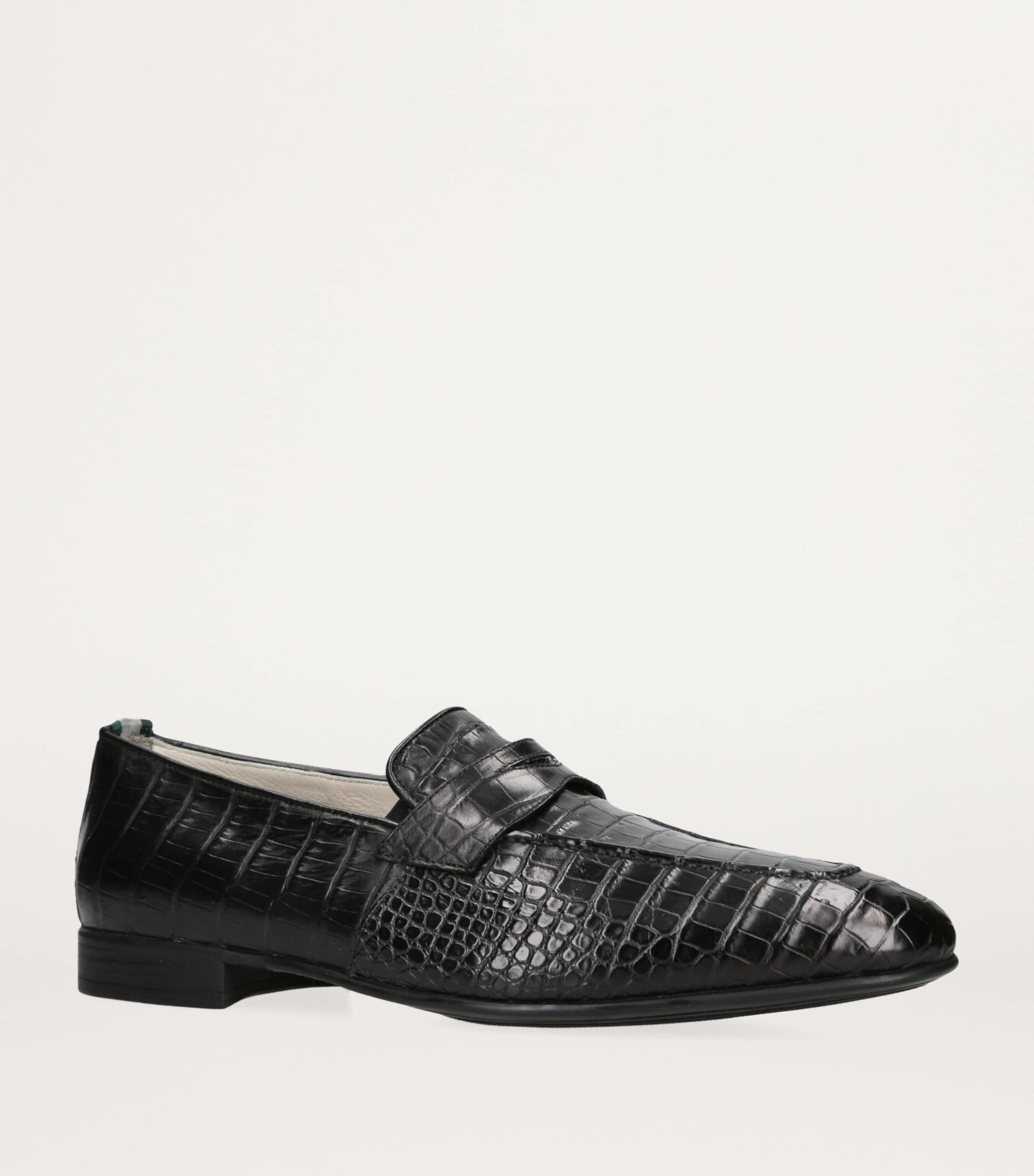 Crocodile Leather Loafers BLACK Image 3