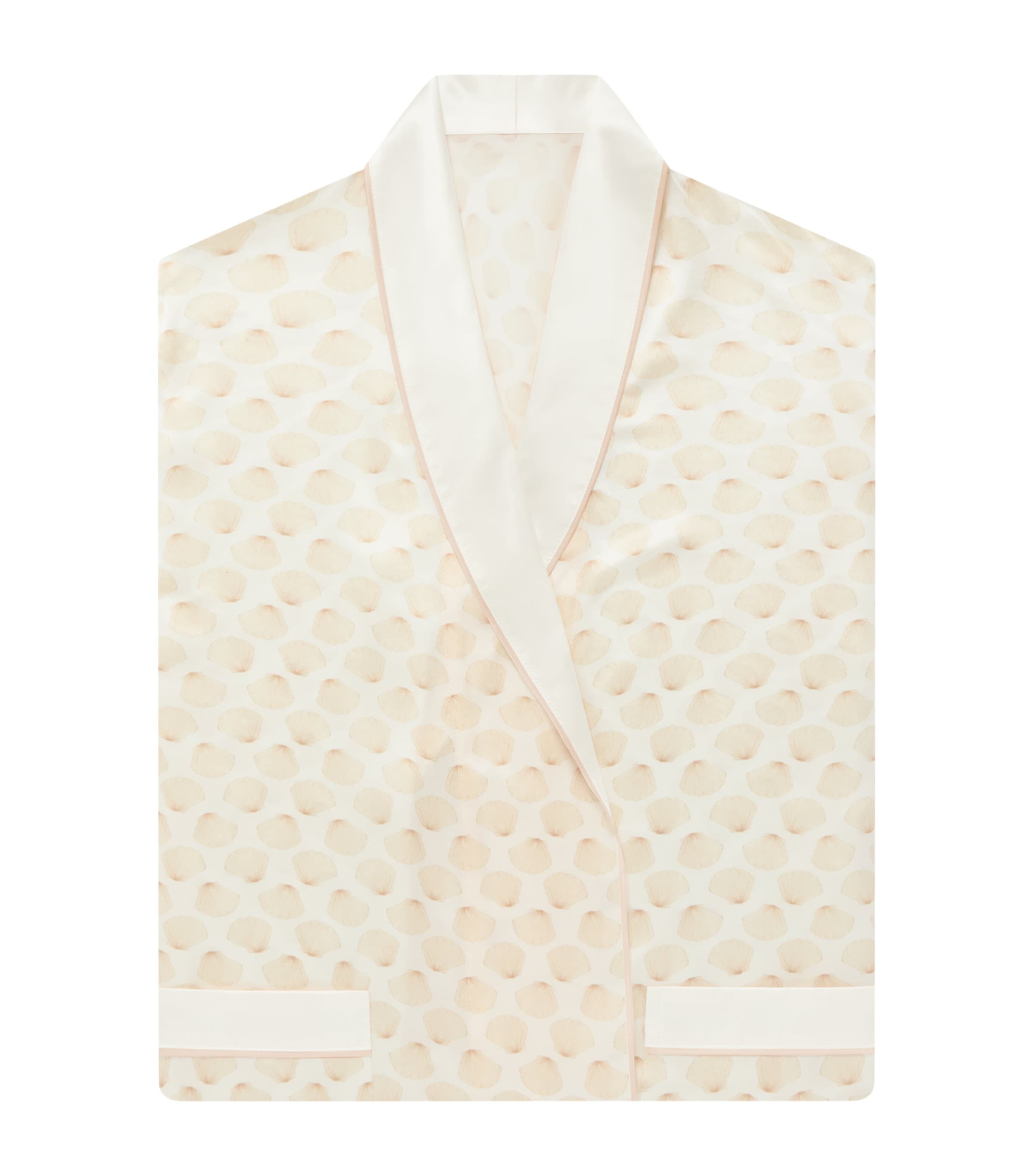 x Memo Press Large Mulberry Silk Seashells Robe ROSE PINK/IVORY Image 2