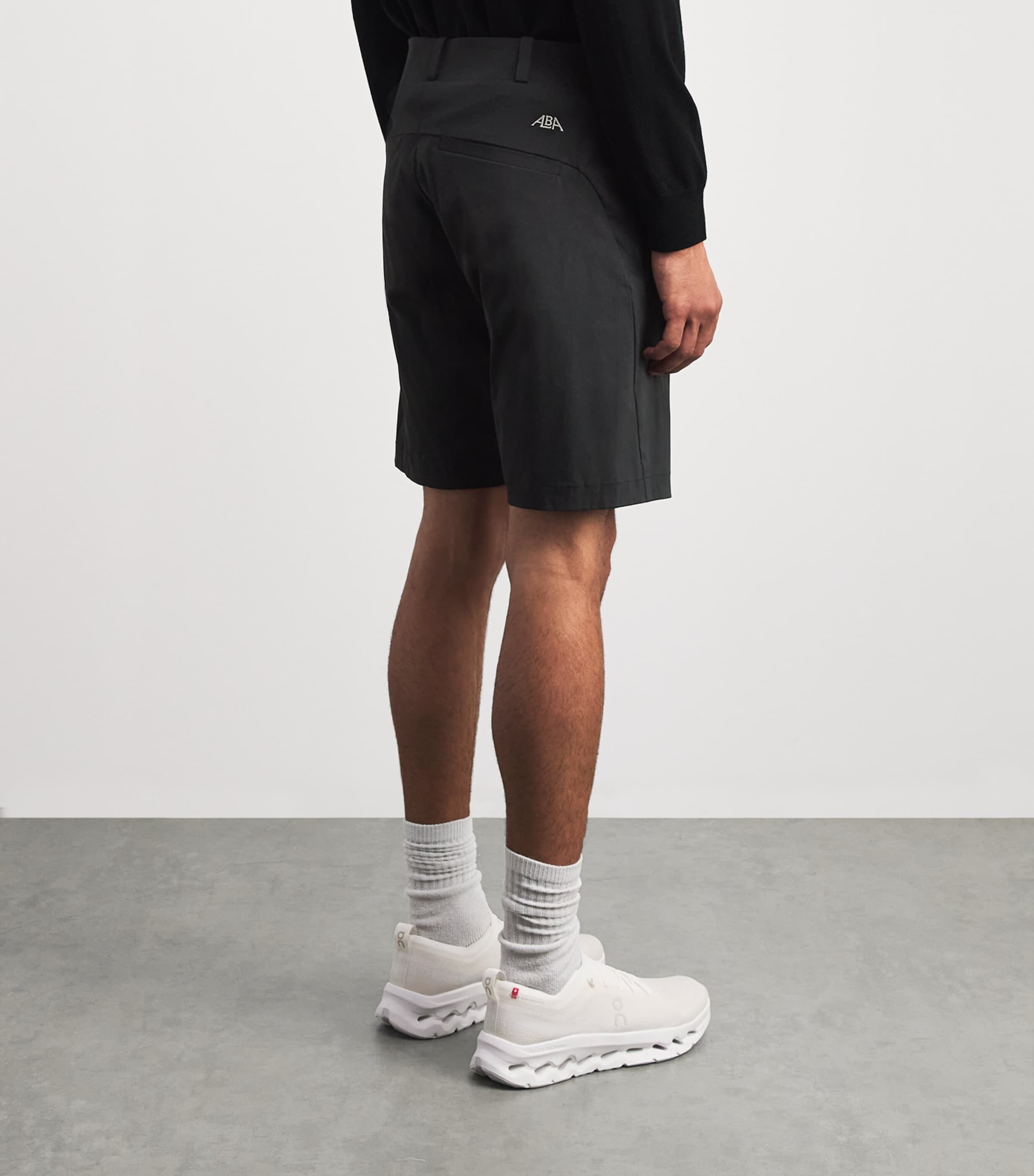 Alba Mens Cotton-Blend Techno Shorts Black Image 5