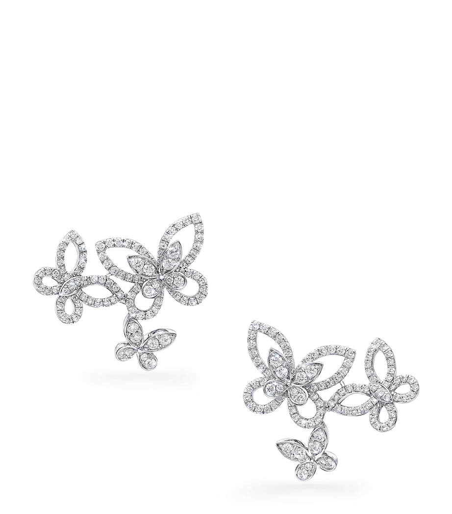 White Gold and Diamond Butterfly Earrings WHITE GOLD Image 1