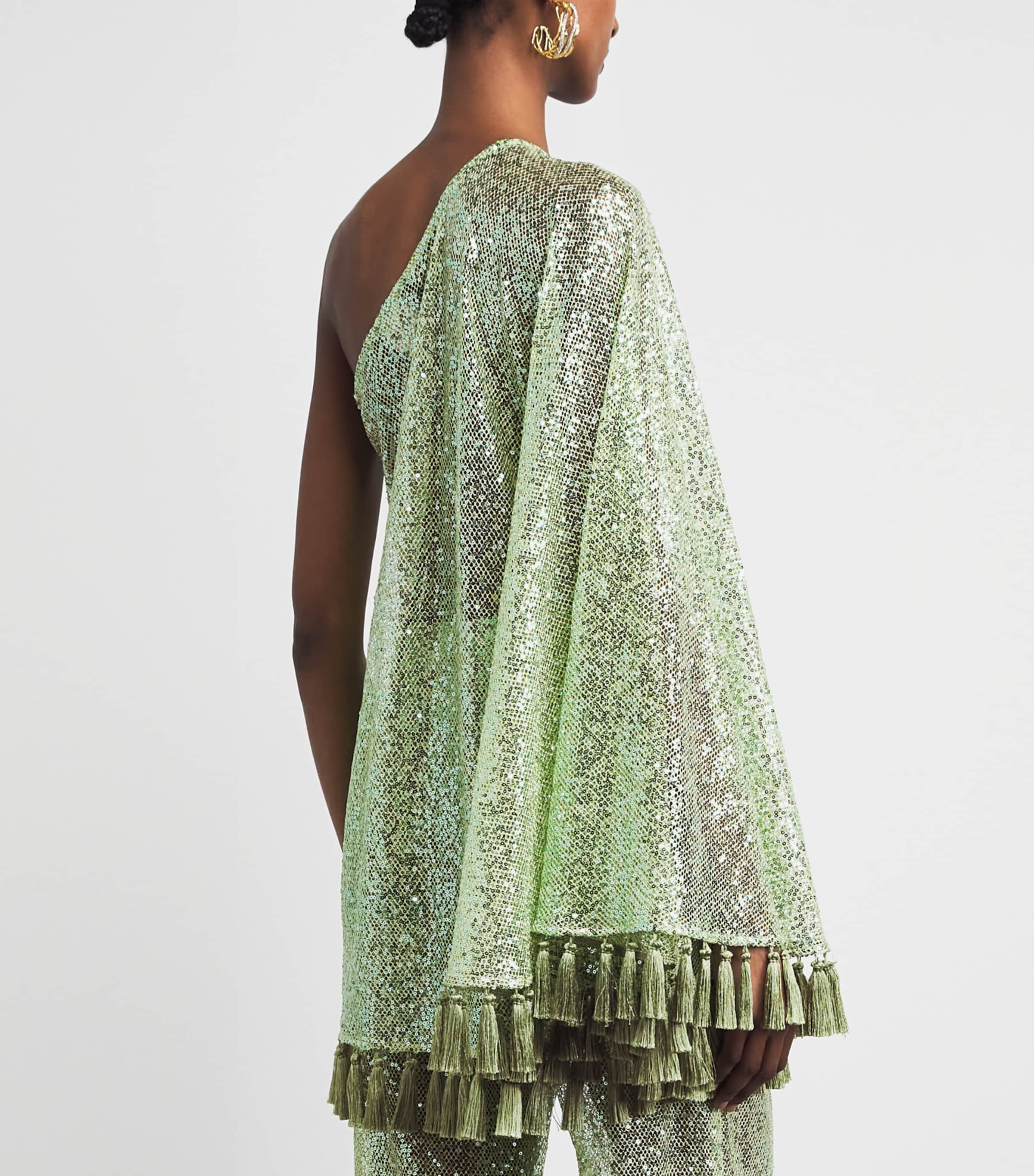 Taller Marmo Womens Sequin Es Trenc Mini Dress Acid Green Image 5