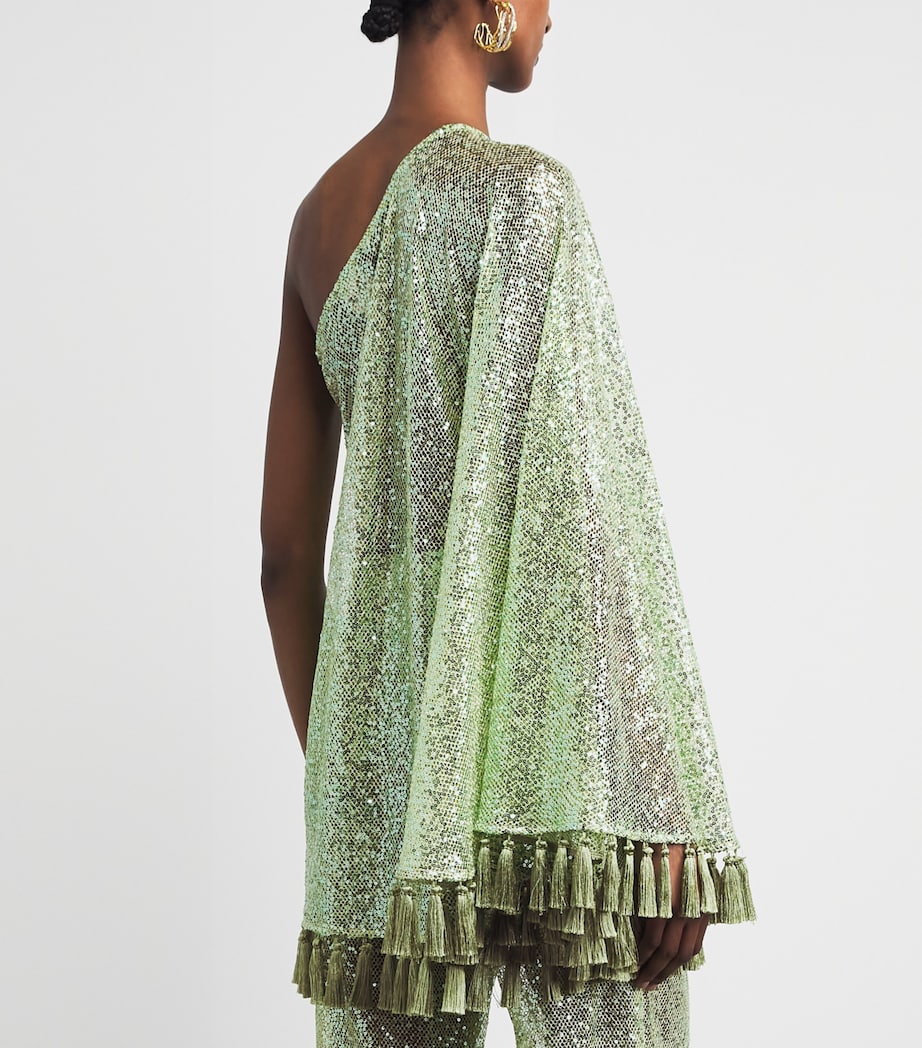 Taller Marmo Womens Sequin Es Trenc Mini Dress Acid Green Image 5