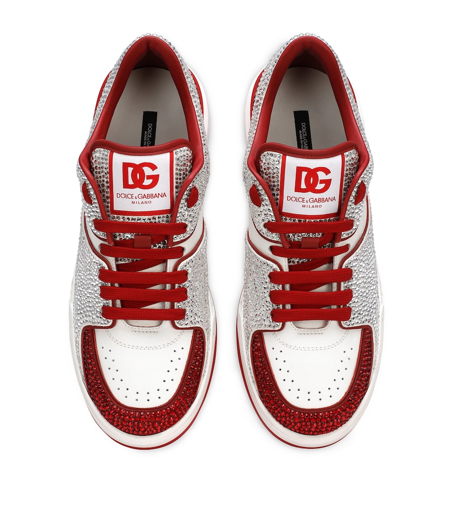 Leather New Roma Sneakers 89926-WHITE/RED Image 4