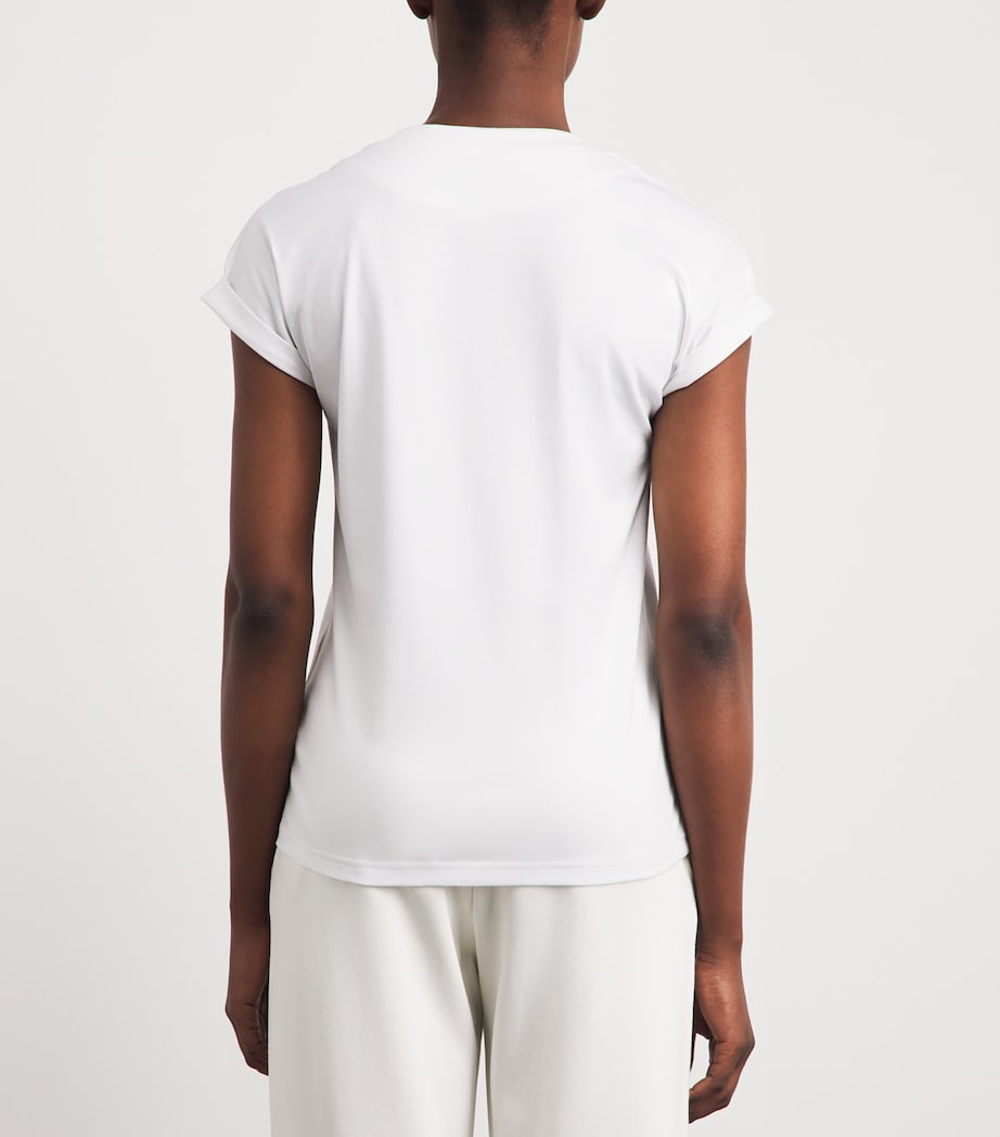 Eleventy Womens Cotton Layered T-Shirt Bianco E Avorio Image 5