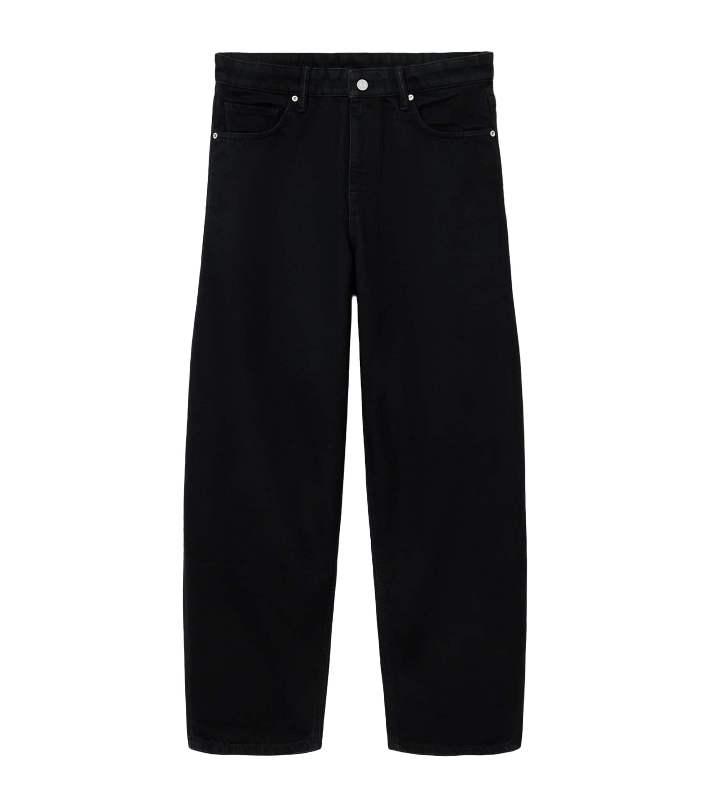 AllSaints Mens Curve Barrel-Leg Jeans Washed Black Image 1