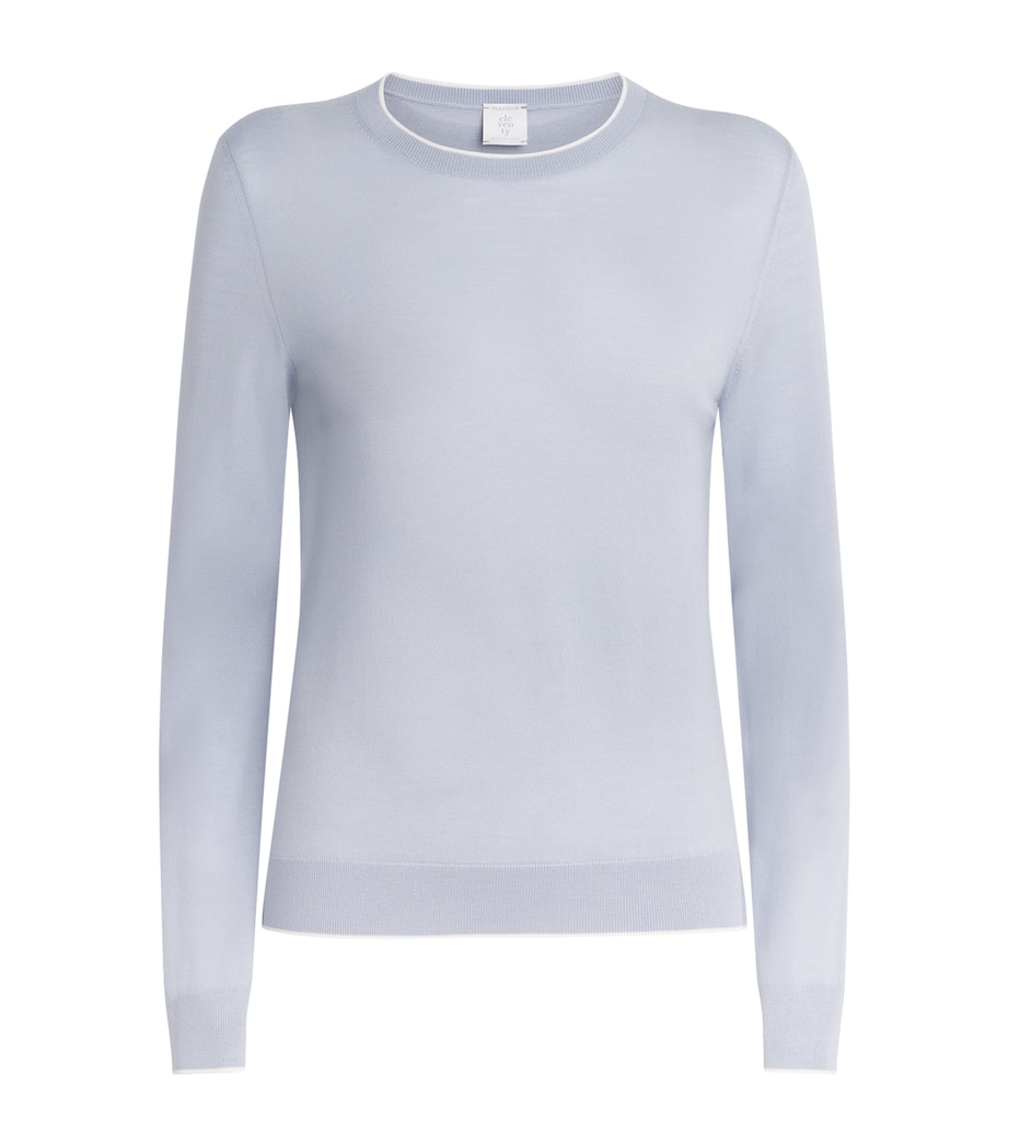 Eleventy Womens Wool Crew-Neck Sweater Nuvola, Bianco Image 1