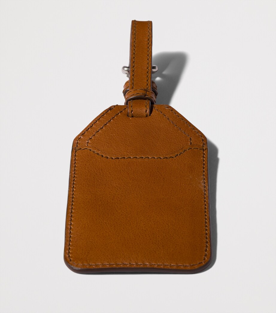 Miu Miu Leather Logo Tag Keyring Brown Image 2