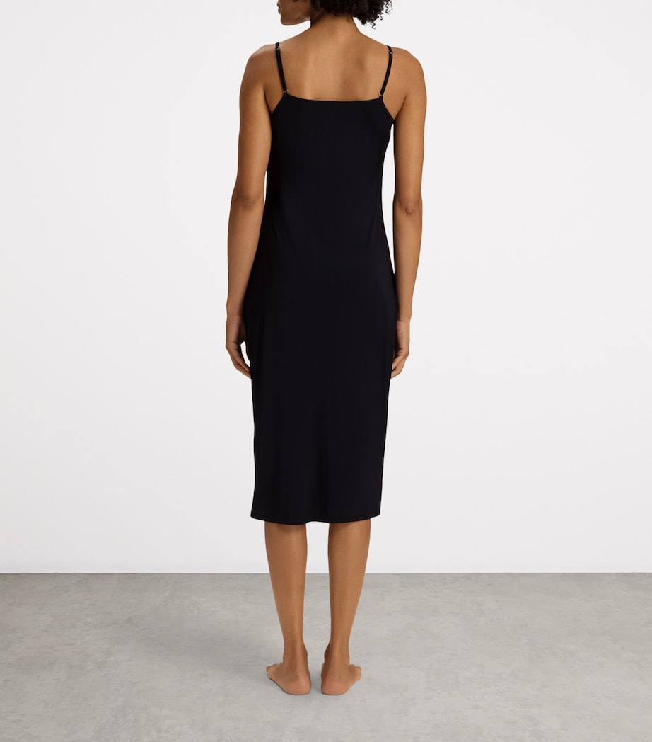 Stretch-Satin Deluxe Slip Dress BLACK Image 4