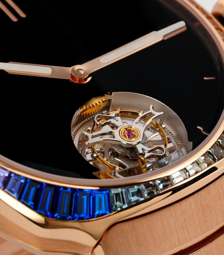 H. Moser & Cie Red Gold and Sapphire Streamliner Tourbillon Watch 40mm Black Image 7