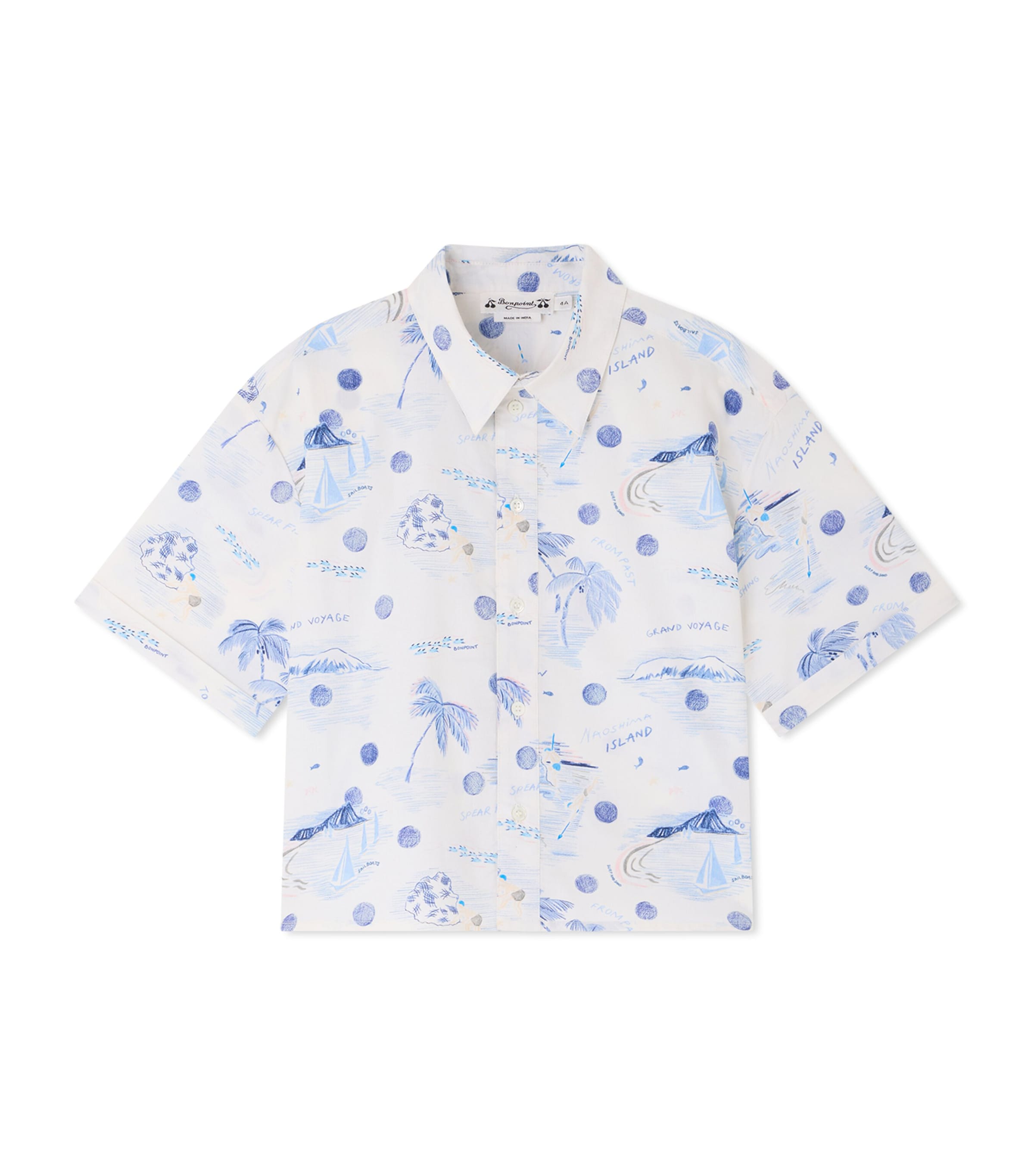 Bonpoint Printed Shirt (10-14 Years) Imp Bleu Image 1