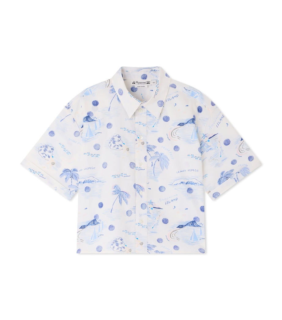 Bonpoint Printed Shirt (10-14 Years) Imp Bleu Image 1