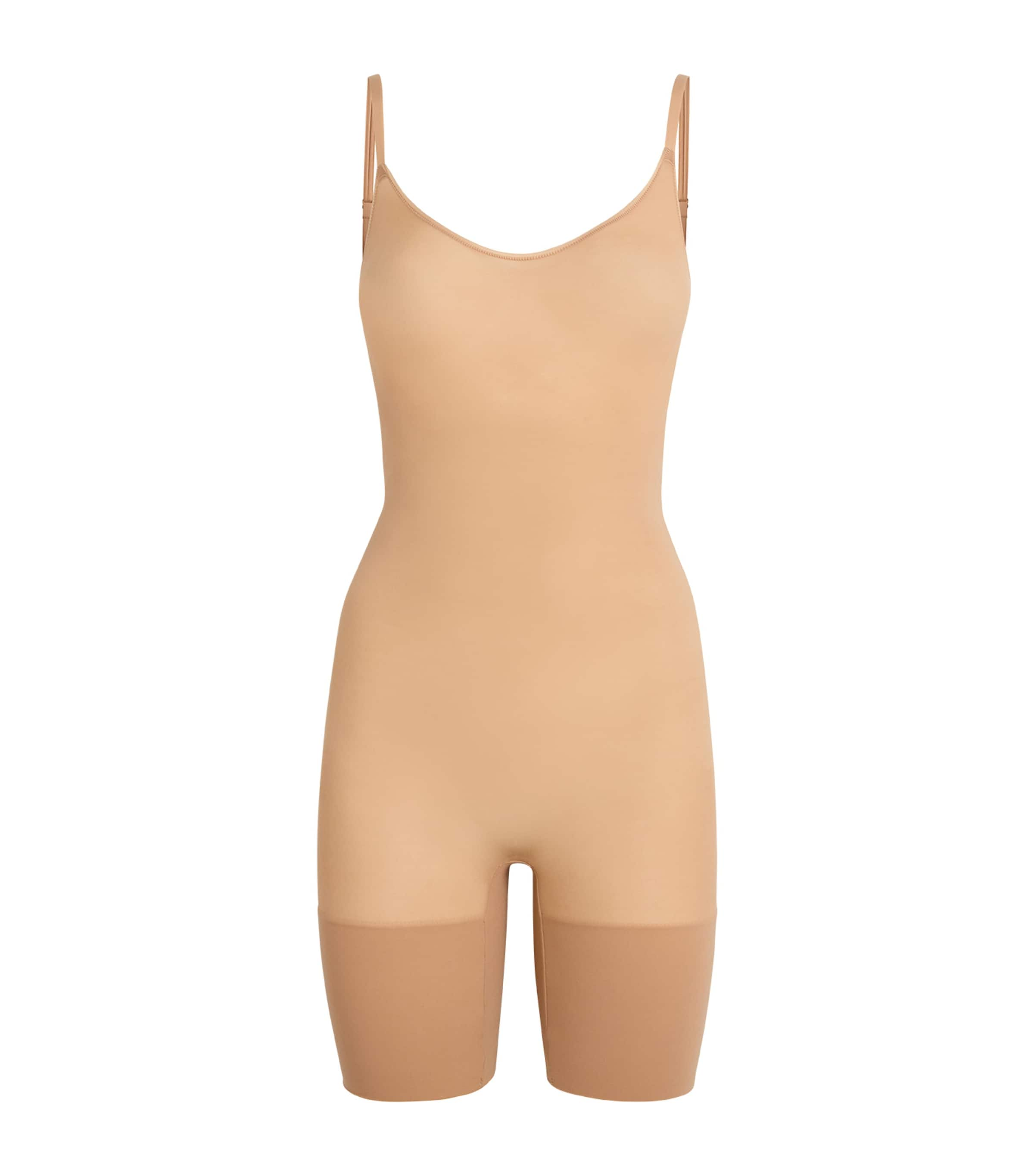 Skims Everyday Sculpt Mid-thigh Bodysuit In Beige