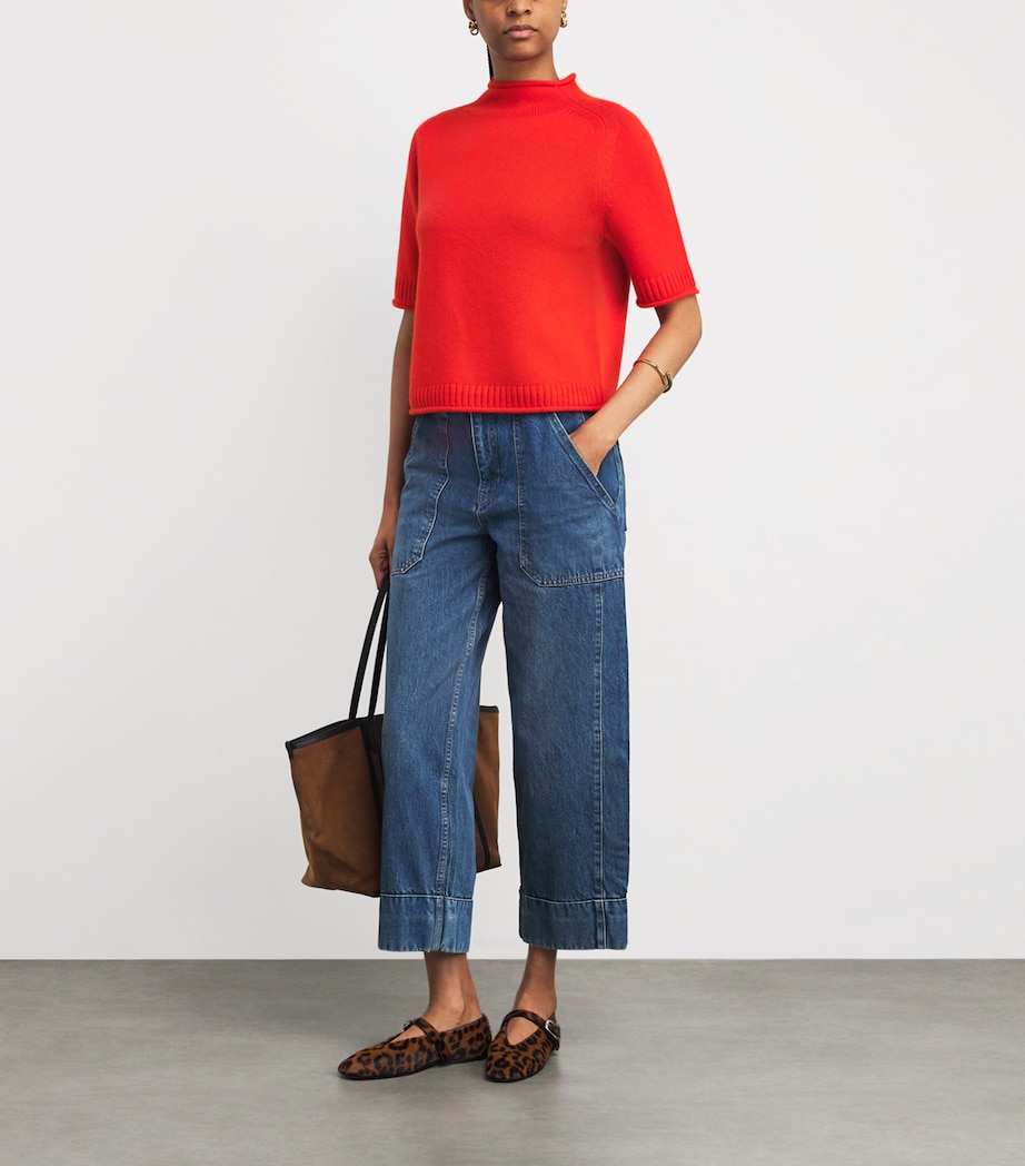 Cropped Straight Jeans DARK WASH Image 2