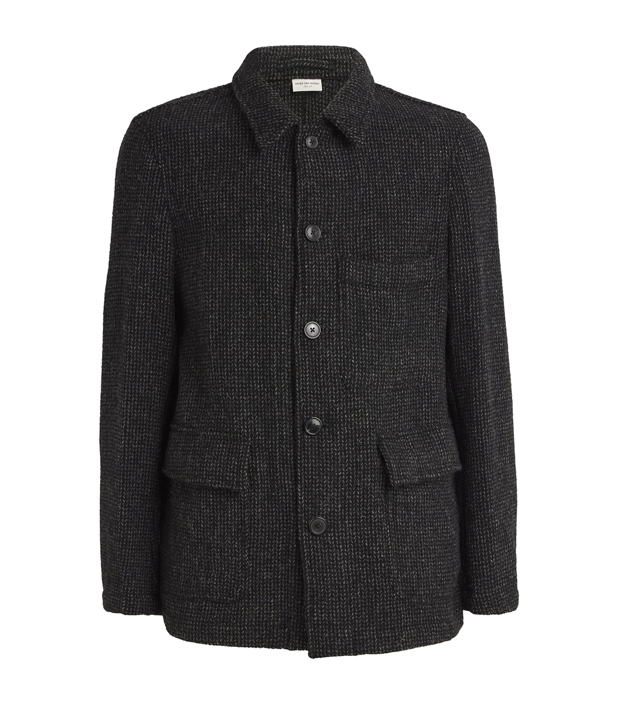 Dries Van Noten Wool Work Jacket In Black