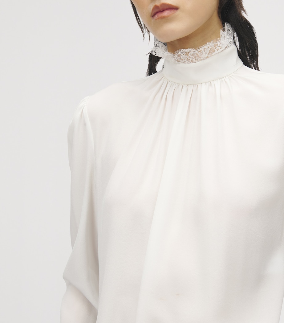 Silk Lace-Detail Shirt 9007 Image 6