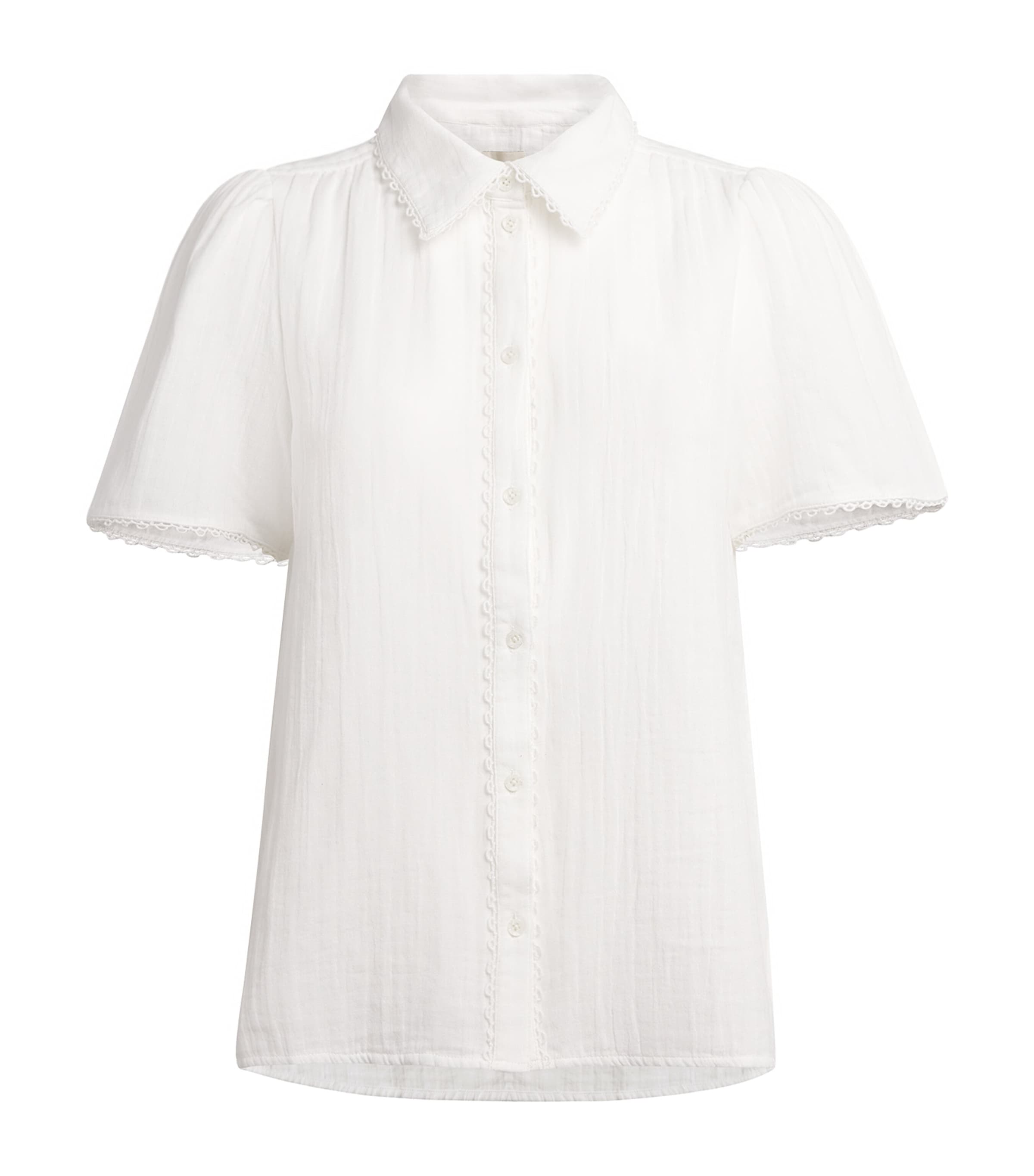 ME+EM Womens Cotton Cheesecloth Blouse White Image 1