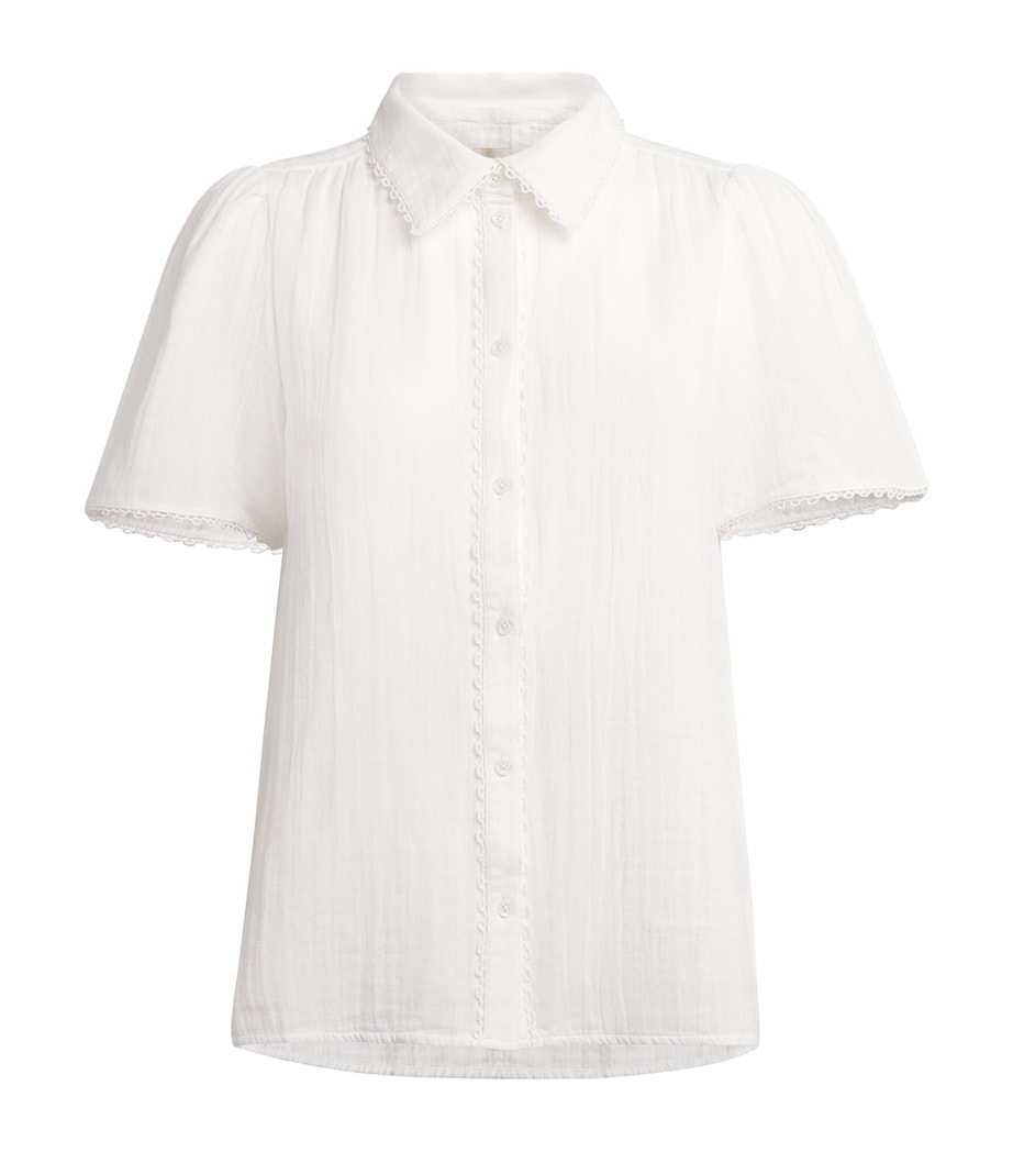 ME+EM Womens Cotton Cheesecloth Blouse White Image 1
