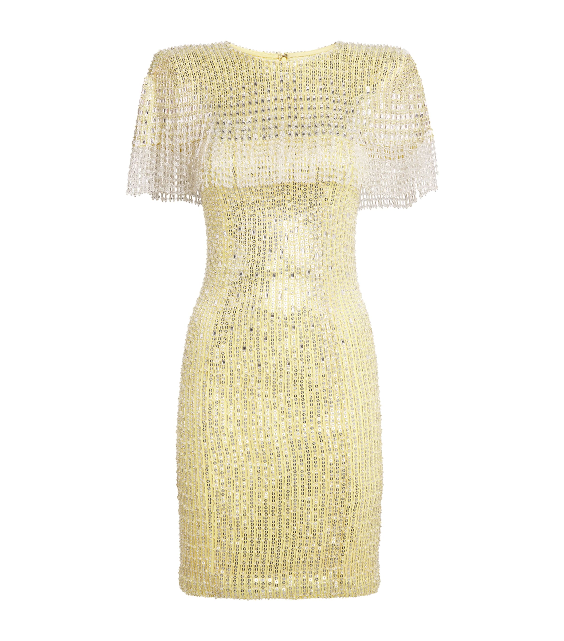 Jenny Packham Sequin Swish Mini Dress In Yellow