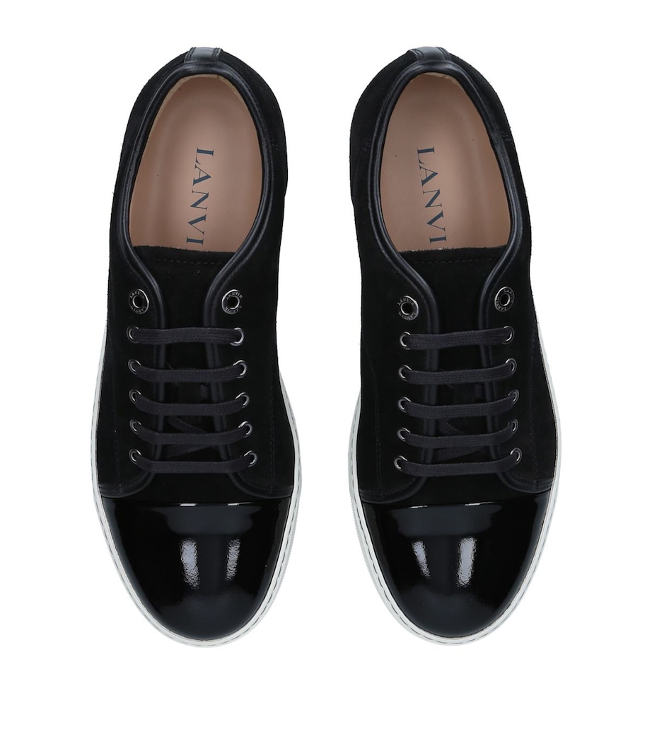 Leather Cap-Toe Sneakers BLK/WHITE Image 4