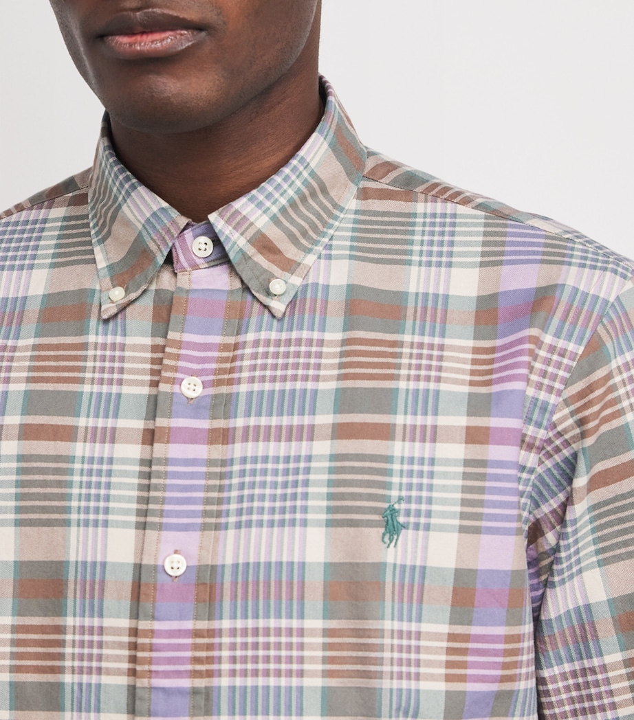 Cotton Madras Oxford Shirt GREEN Image 6
