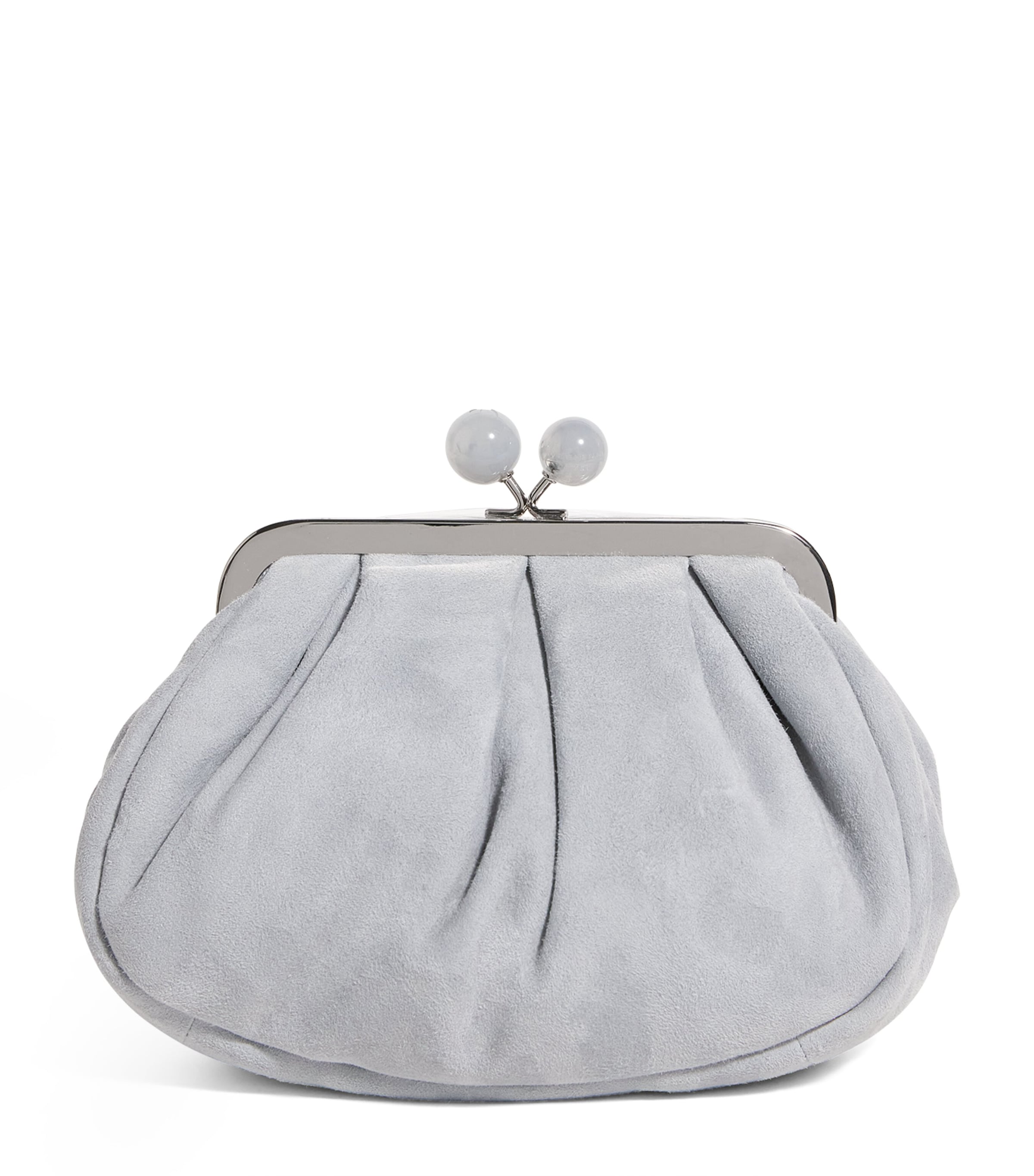 Weekend Max Mara Small Suede Pasticcino Clutch Bag In Blue