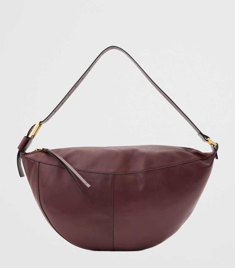 Leather Luna Shoulder Bag DARK RED Image 5