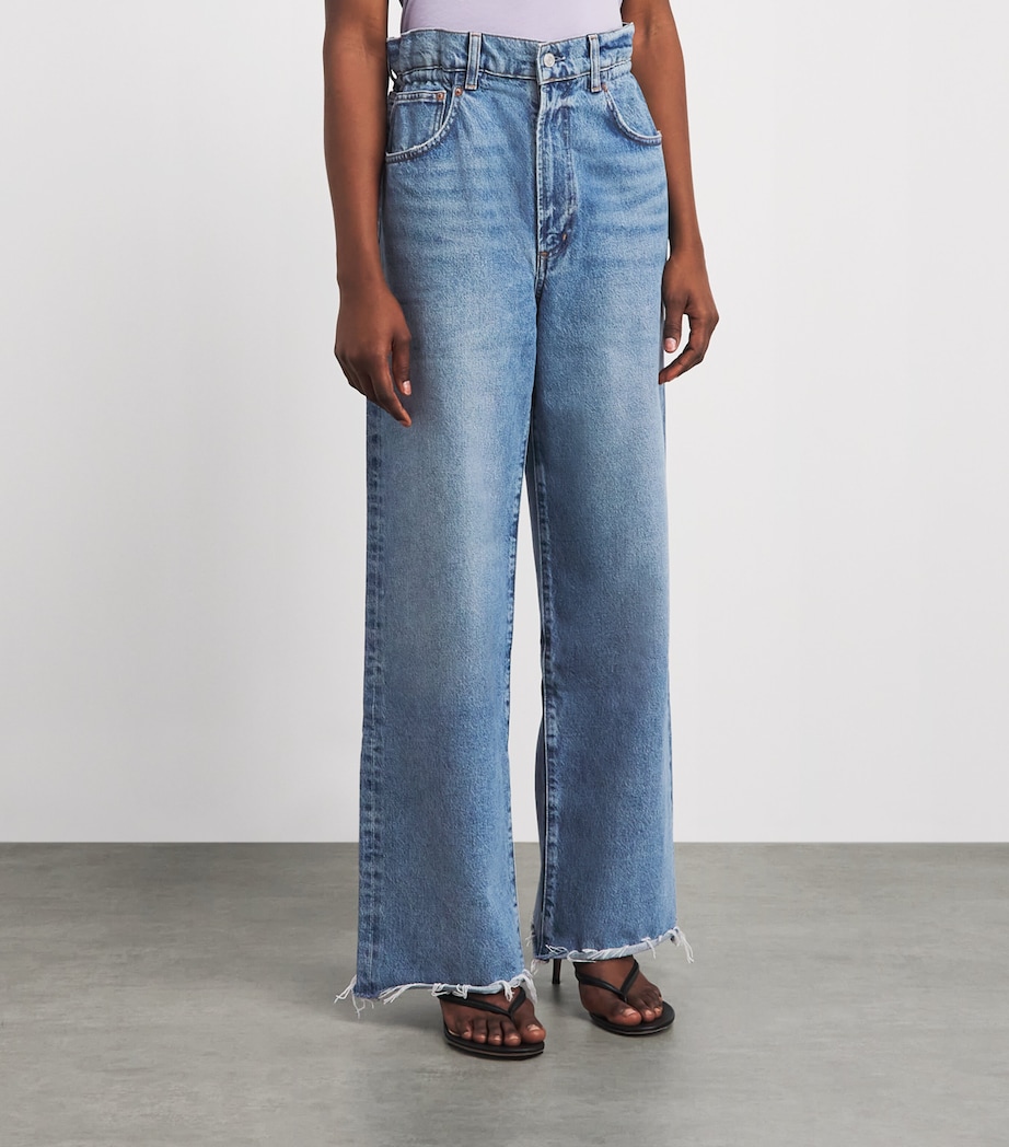 AGOLDE Womens Lyonne Wide-Leg Jeans Outbreak Image 4