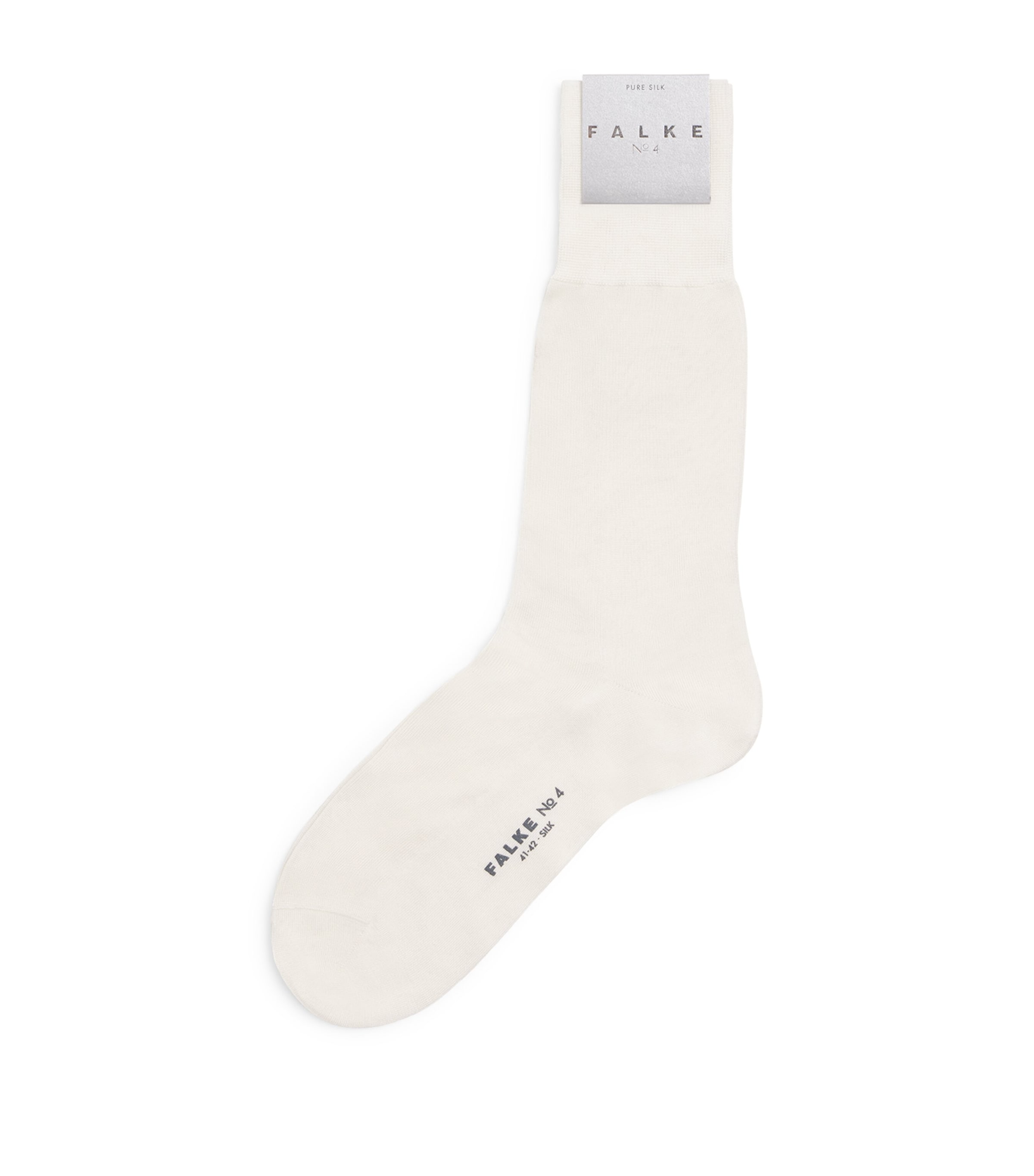 Falke Mens Silk-Blend No.4 Socks Offwhite Image 1
