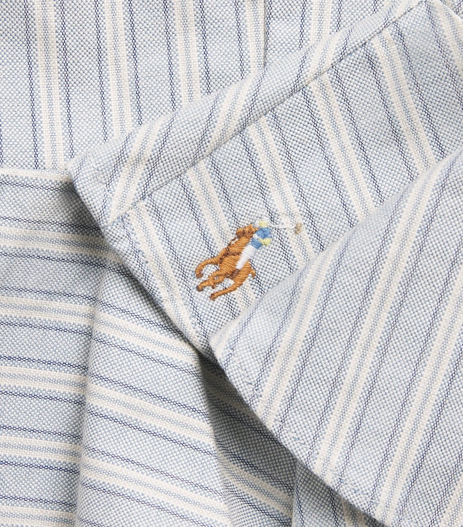Ralph Lauren Kids Stripe Ruffled Top (7-16 Years) Lt Blu Crm Mlti Image 3