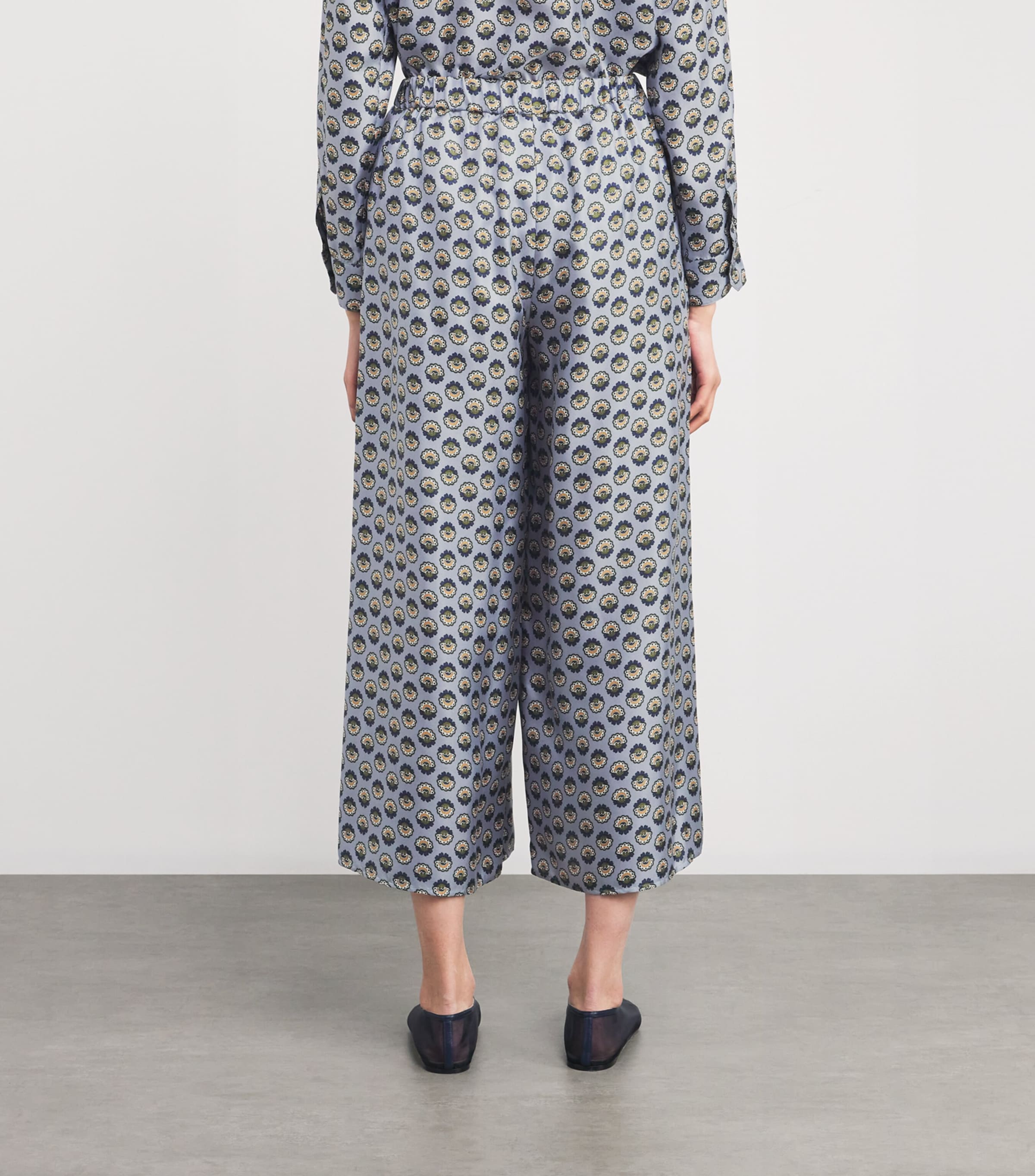 Silk Printed Trousers LIGHT BLUE Image 4