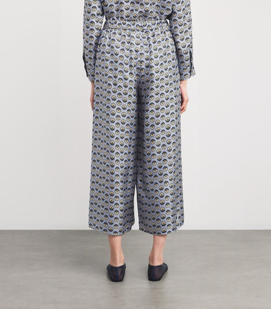 Silk Printed Trousers LIGHT BLUE Image 4